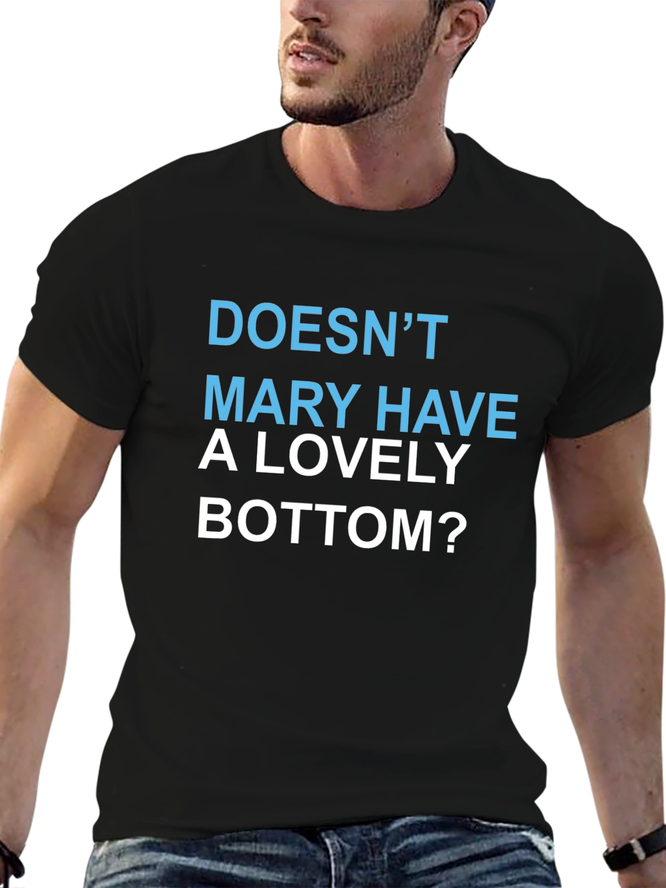 Funny Mary Graphic Tee - Soft Cotton Blend Mens