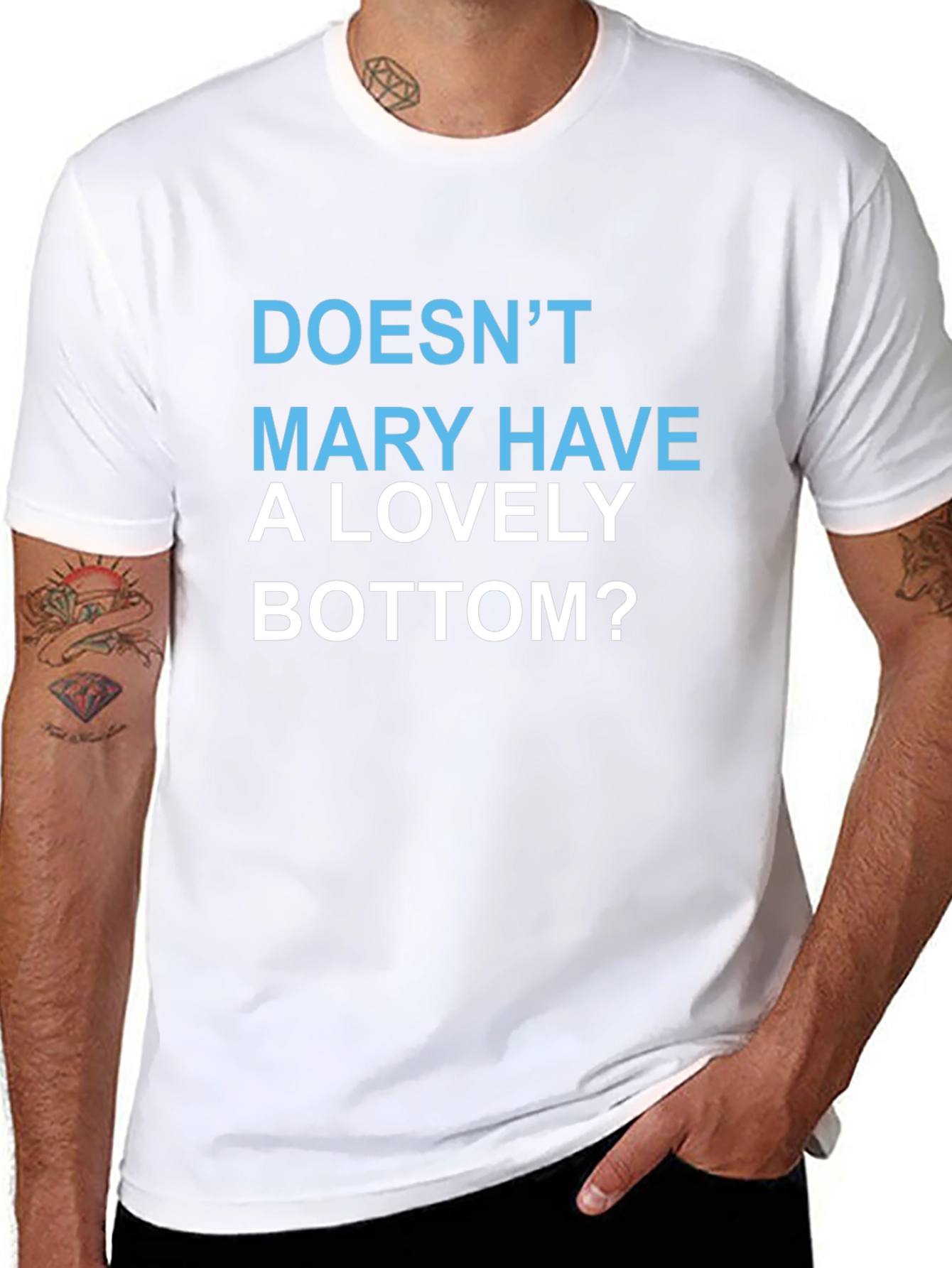 Funny Mary Graphic Tee - Soft Cotton Blend Mens