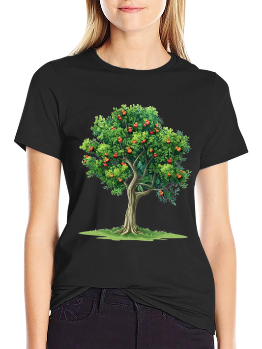 Fruit Tree Graphic Black T-Shirt