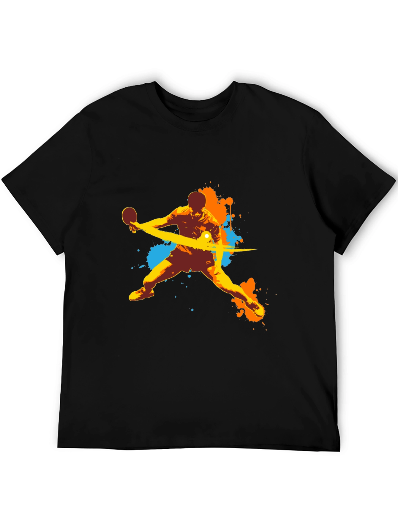 Cool Table Tennis Graphic Black T-Shirt