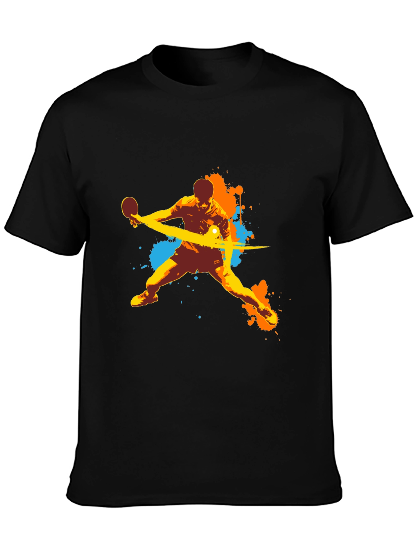 Cool Table Tennis Graphic Black T-Shirt