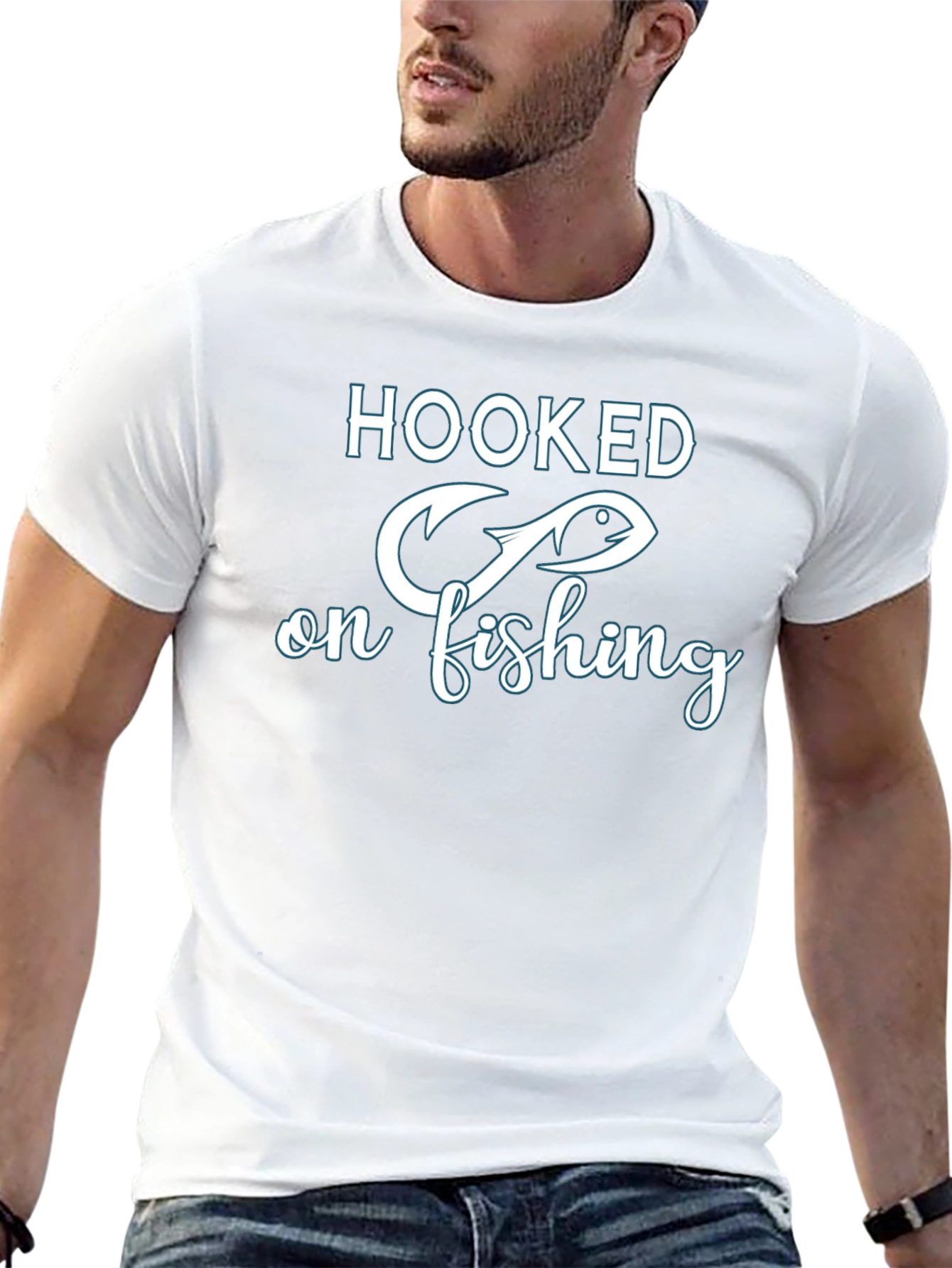 Hooked On Fishing Graphic T-Shirt - Fisherman Tee