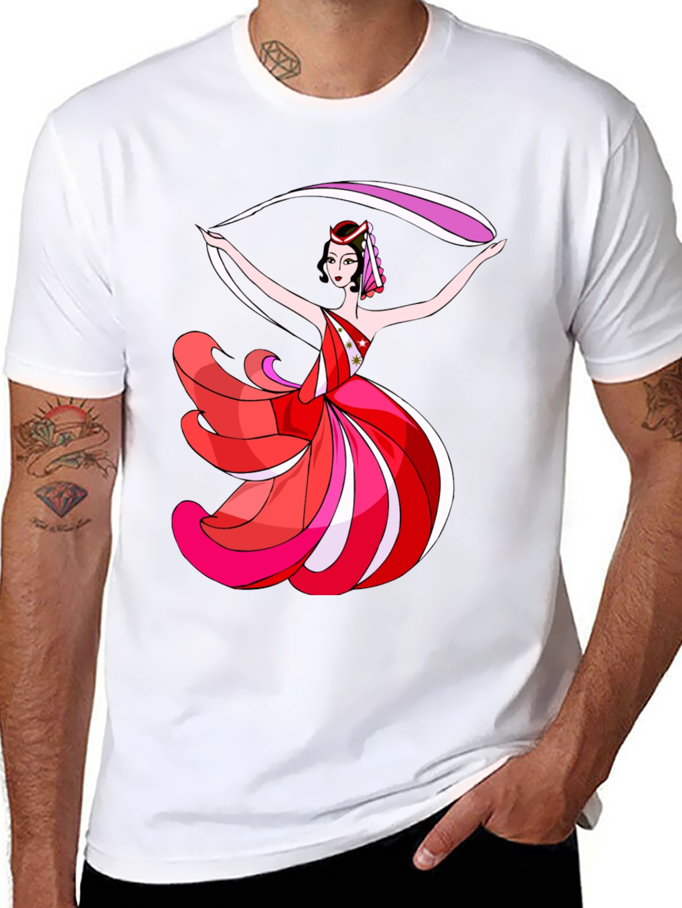Dancing Woman Graphic Black T-Shirt