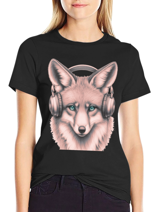 Fox with Headphones Graphic Tee