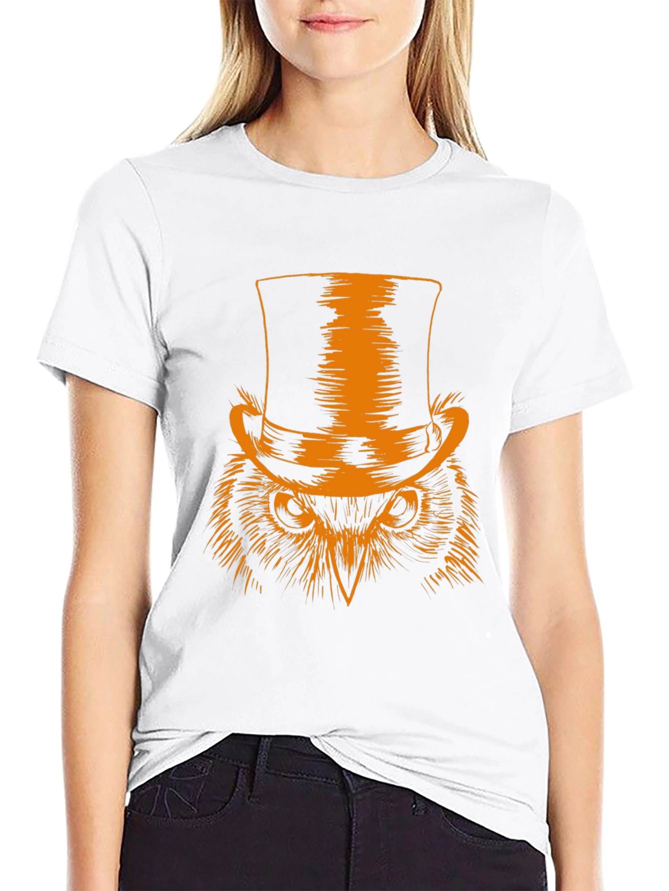 Owl Top Hat Graphic Tee - Mens Black T-Shirt