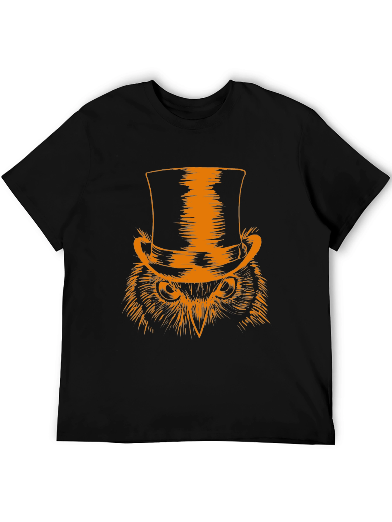 Owl Top Hat Graphic Tee - Mens Black T-Shirt