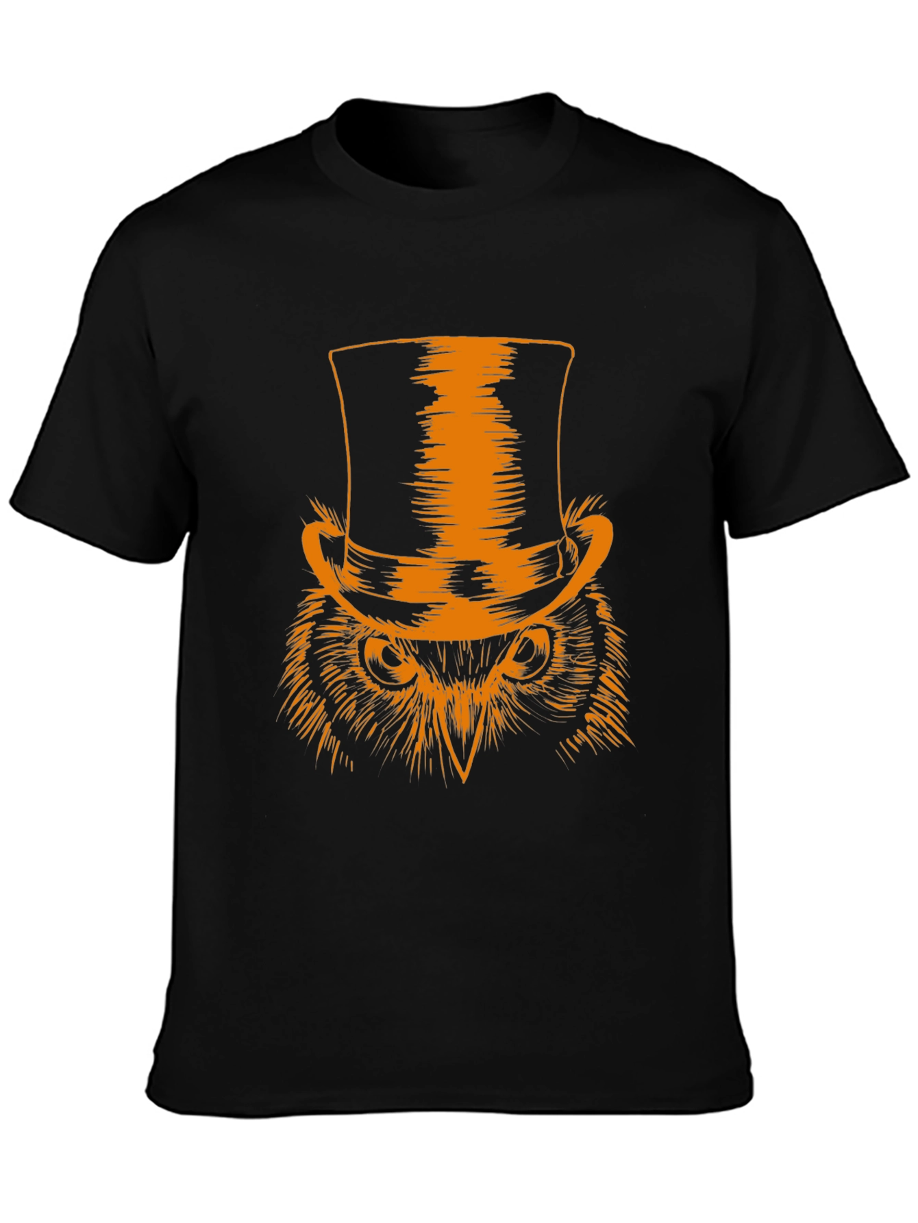 Owl Top Hat Graphic Tee - Mens Black T-Shirt