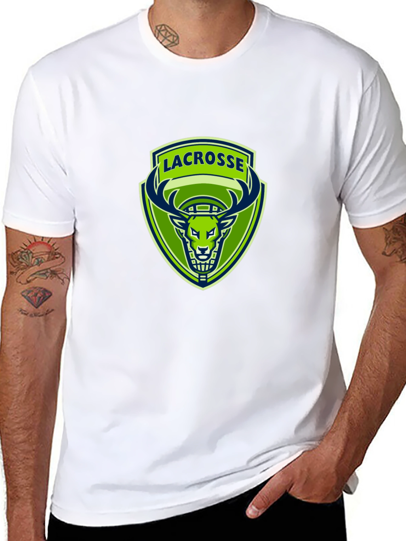 Lacrosse Deer Logo Black T-Shirt