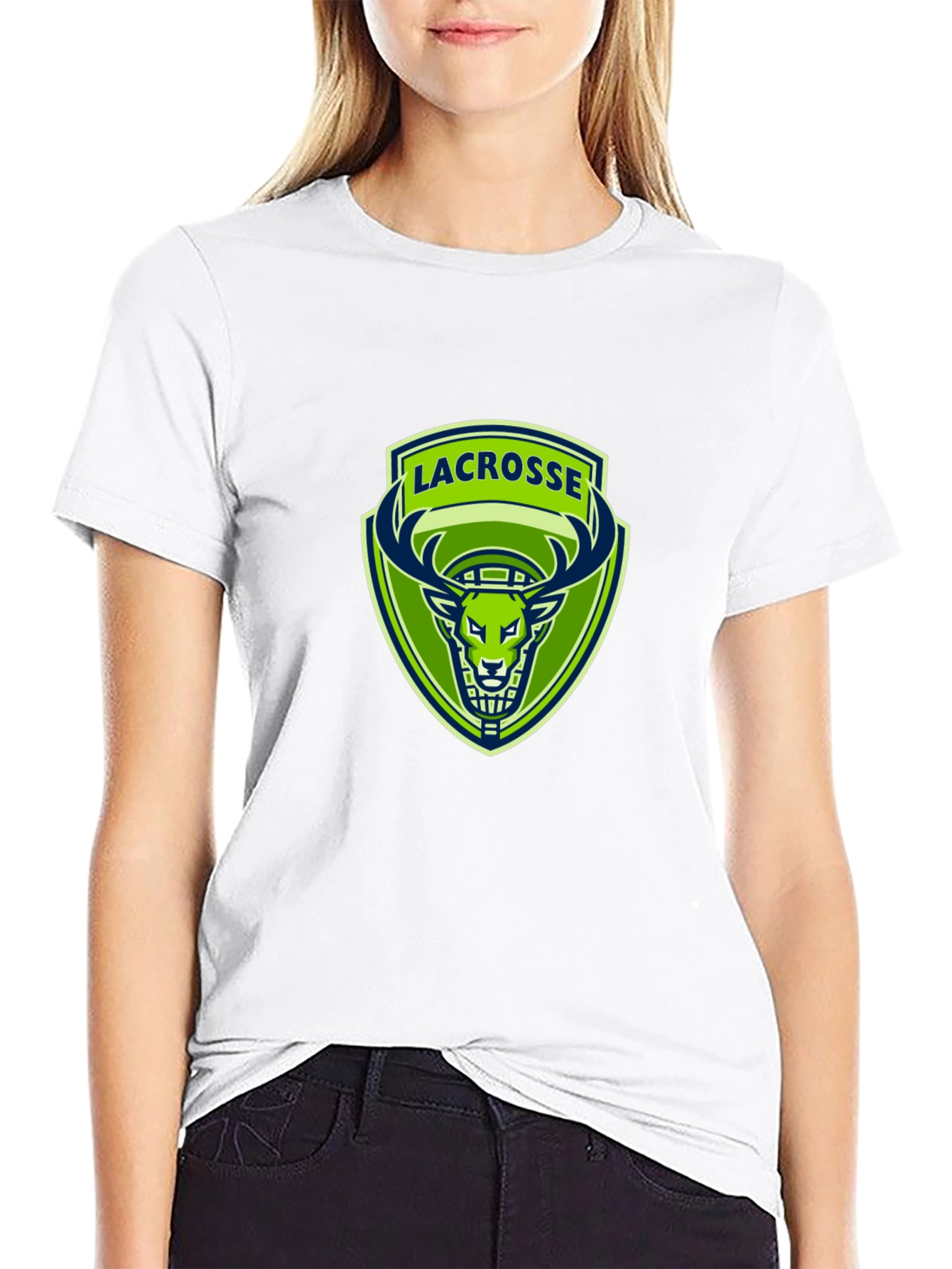 Lacrosse Deer Logo Black T-Shirt