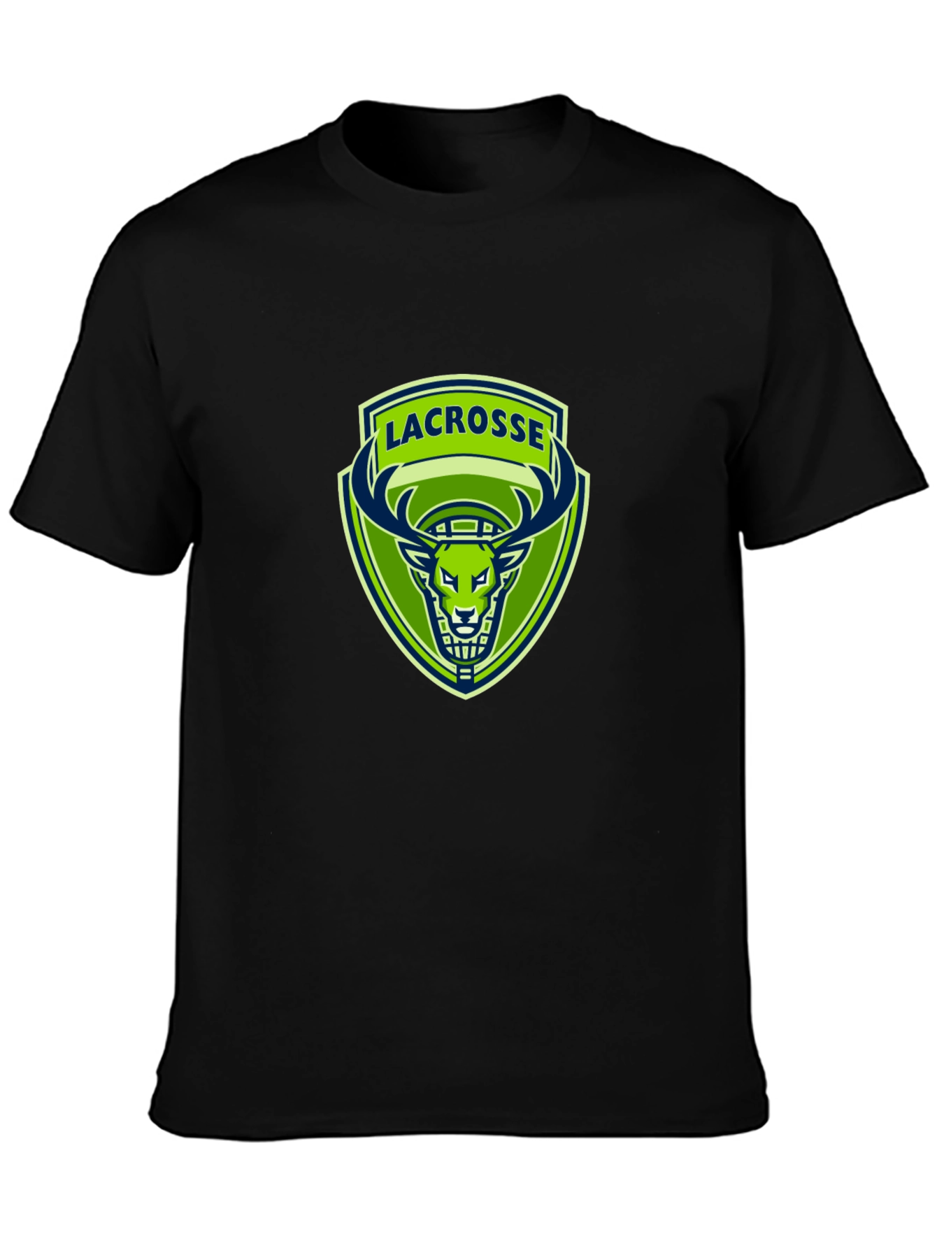 Lacrosse Deer Logo Black T-Shirt