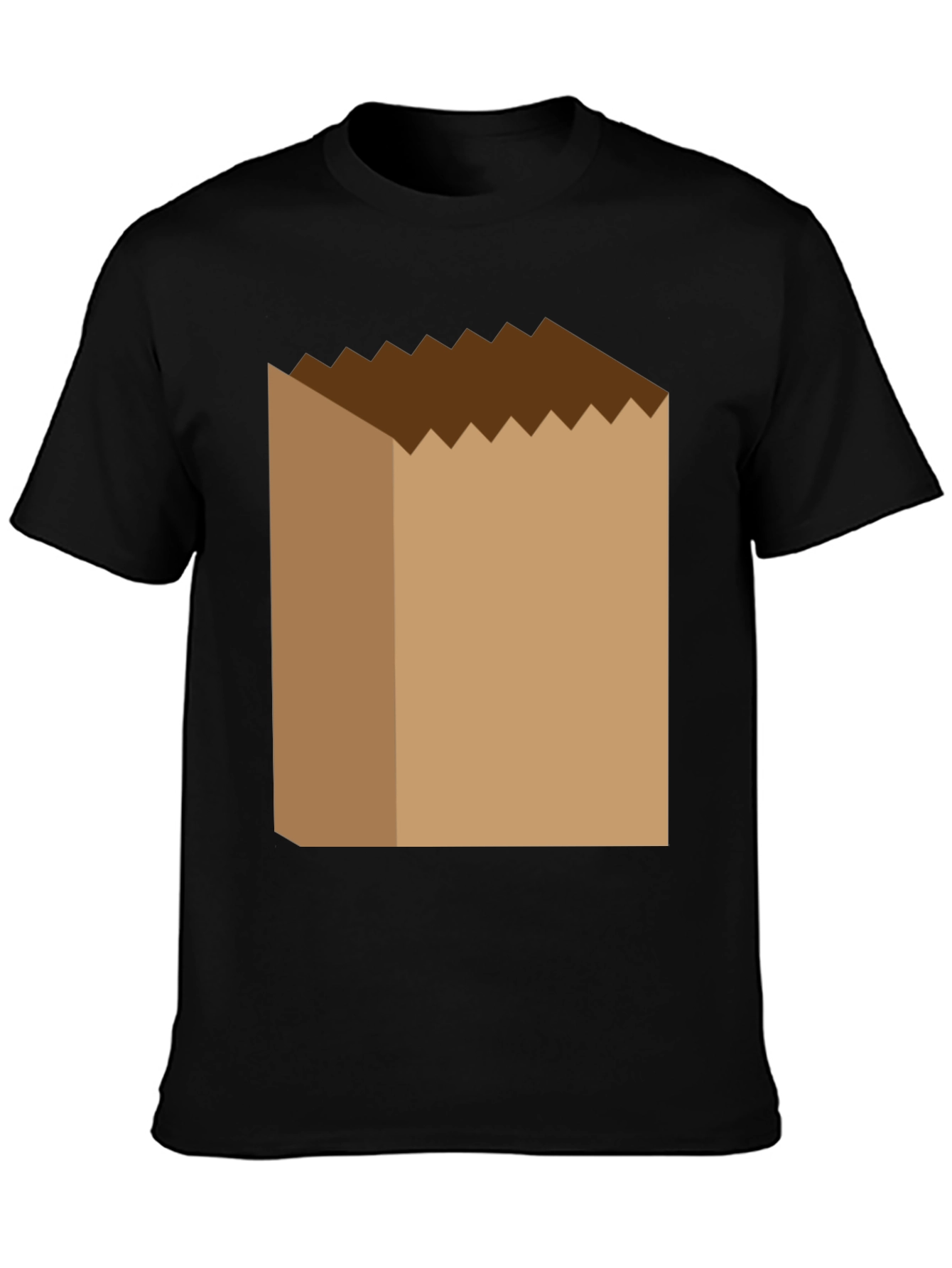 Novelty Paper Bag Graphic T-Shirt - Black