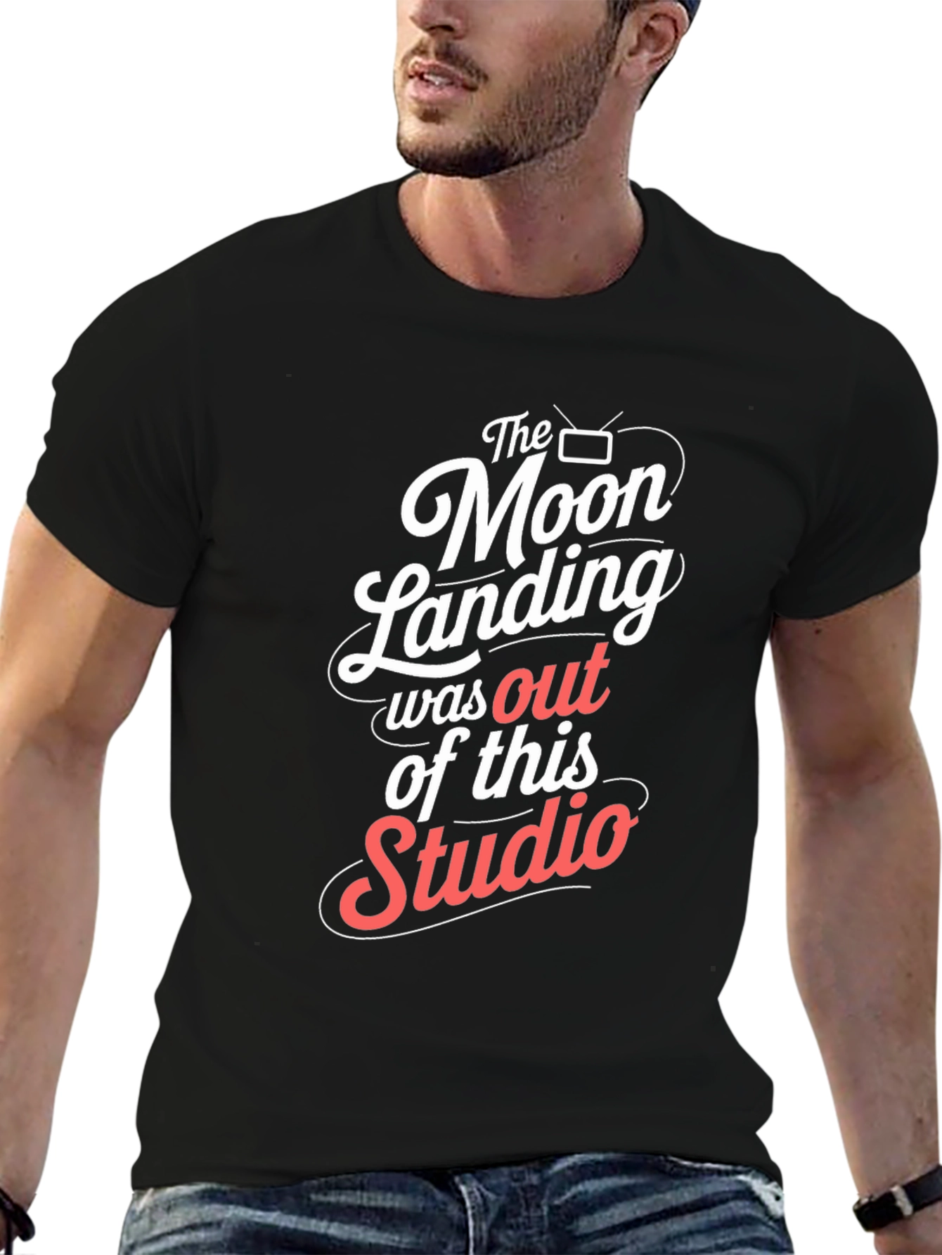 Moon Landing Studio Graphic Tee - Black Cotton
