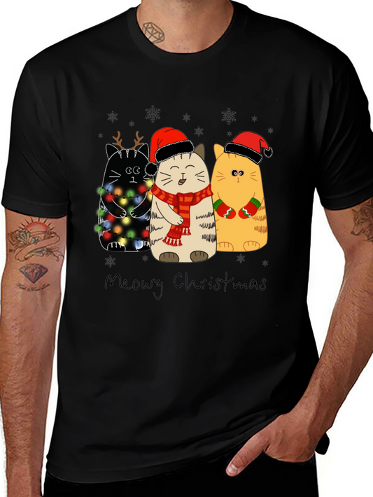 Meowy Christmas Cats Holiday T-Shirt