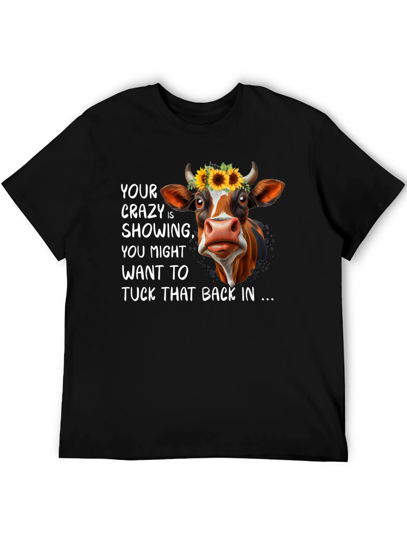 Crazy Cow Graphic Tee - Funny Animal T-Shirt