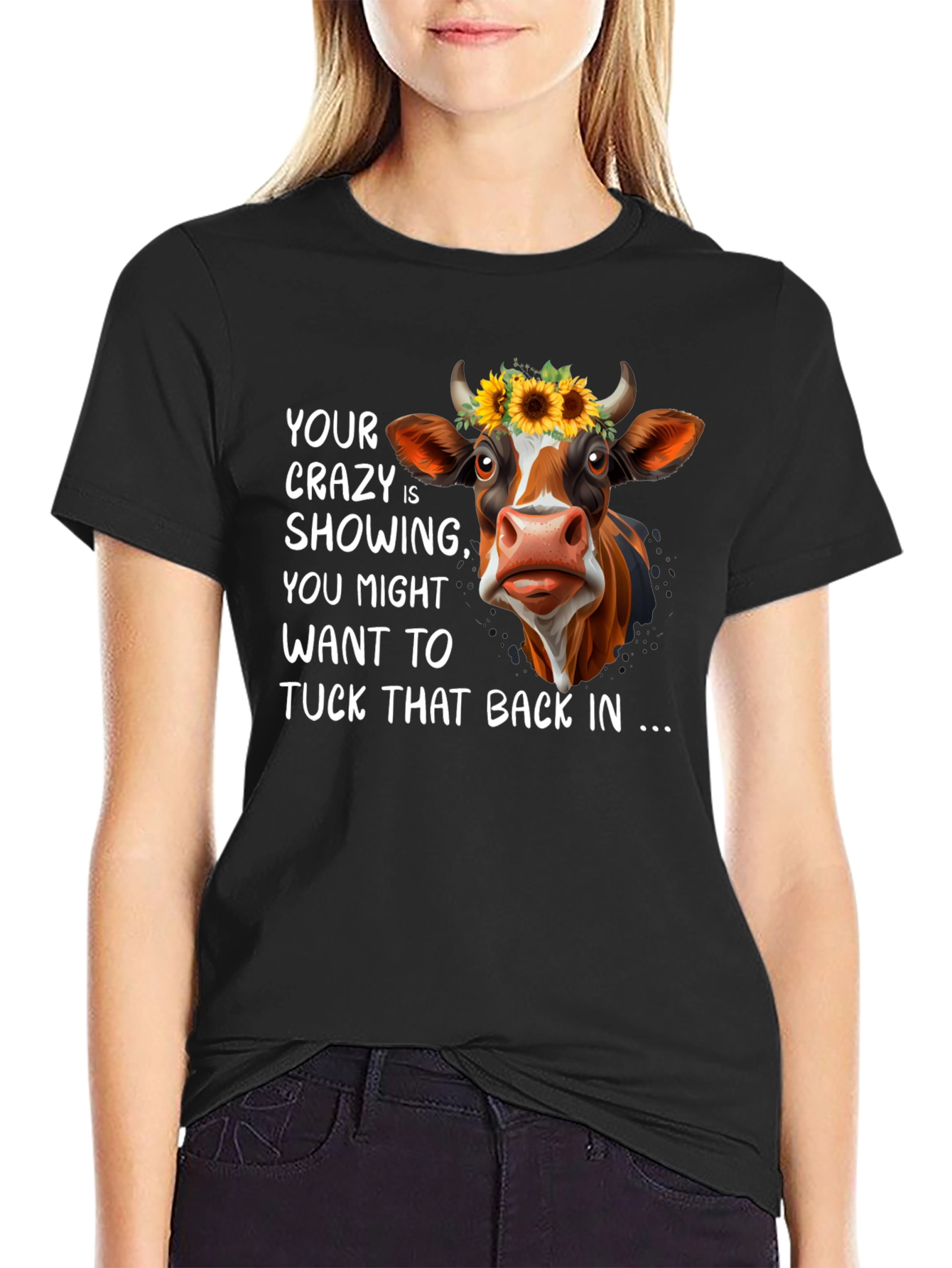 Crazy Cow Graphic Tee - Funny Animal T-Shirt