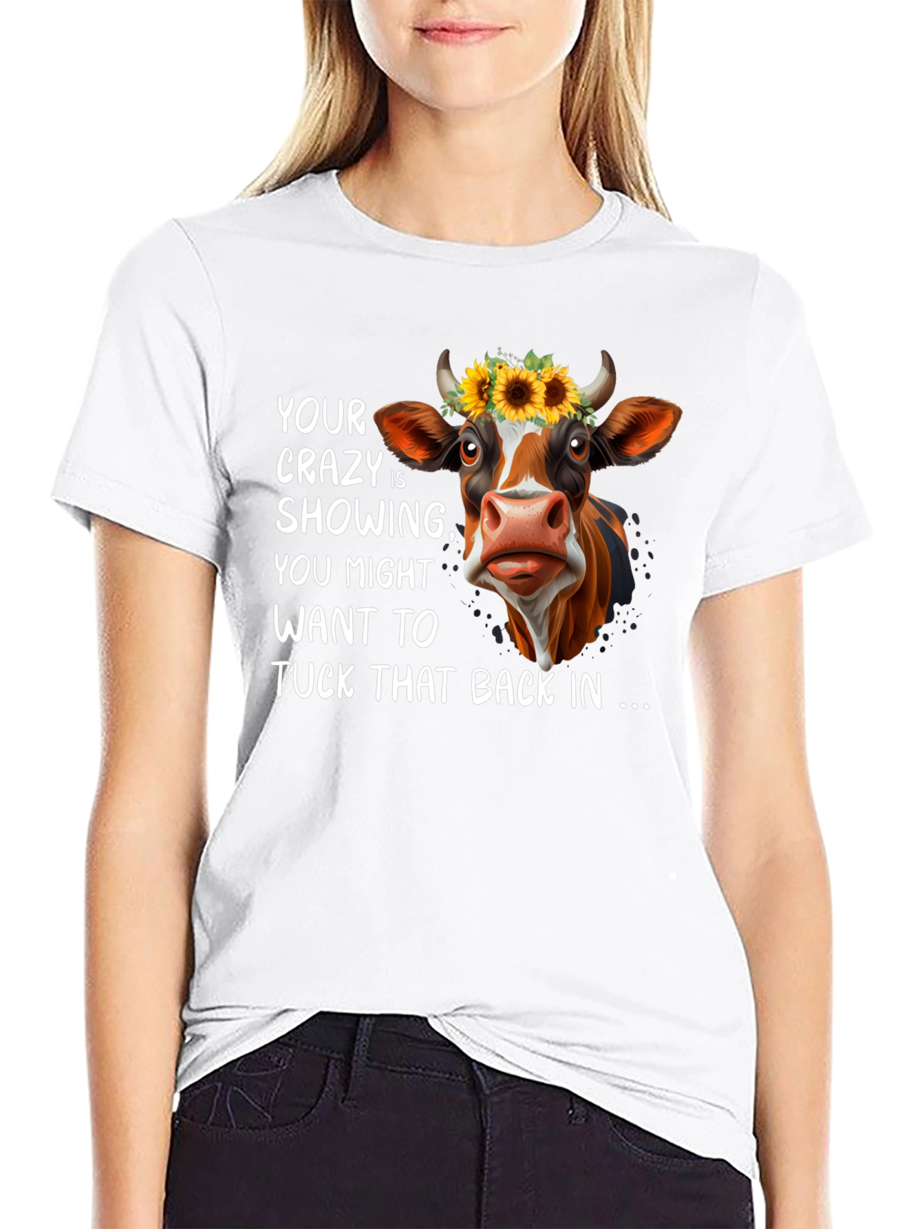 Crazy Cow Graphic Tee - Funny Animal T-Shirt