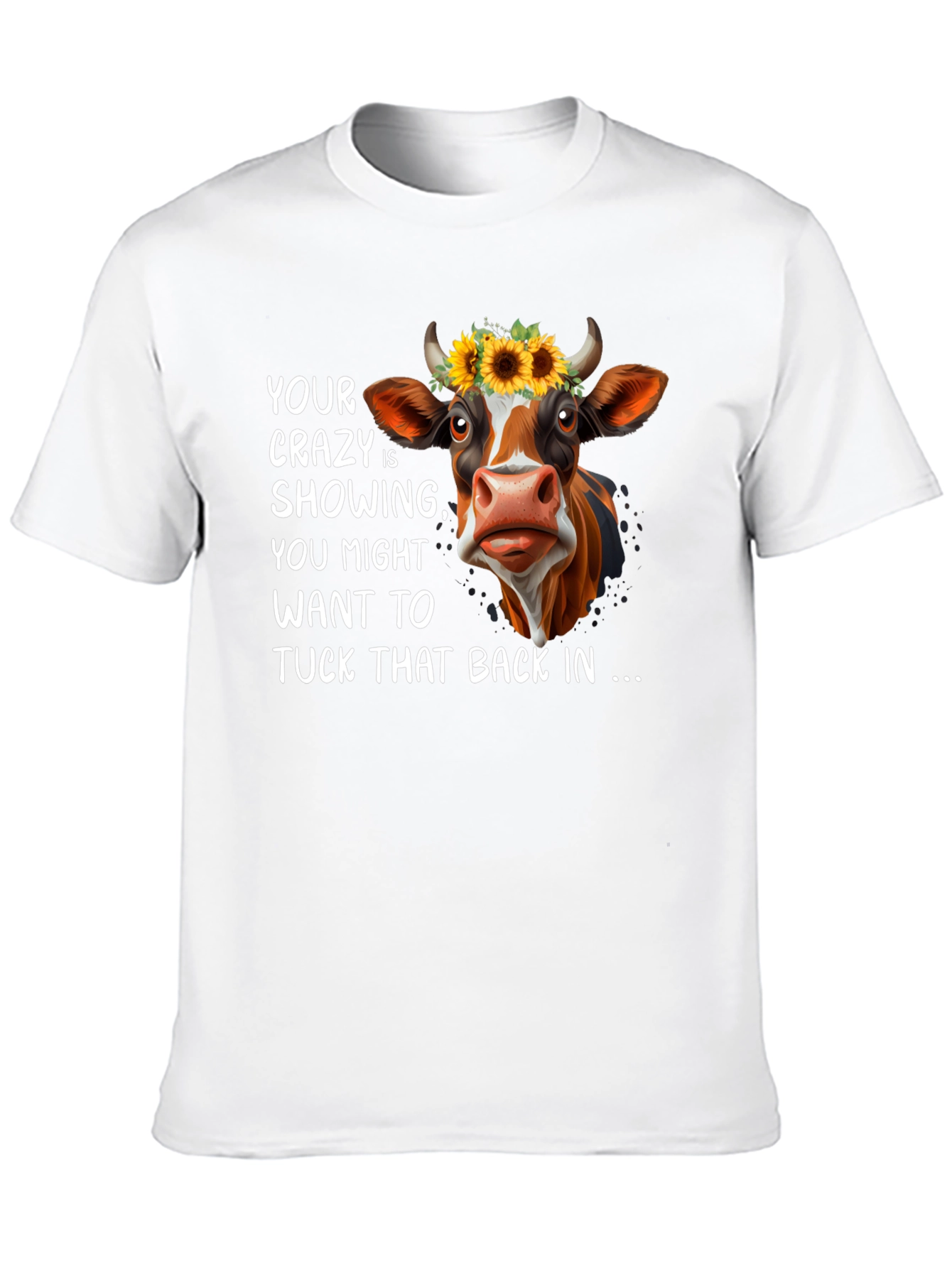 Crazy Cow Graphic Tee - Funny Animal T-Shirt
