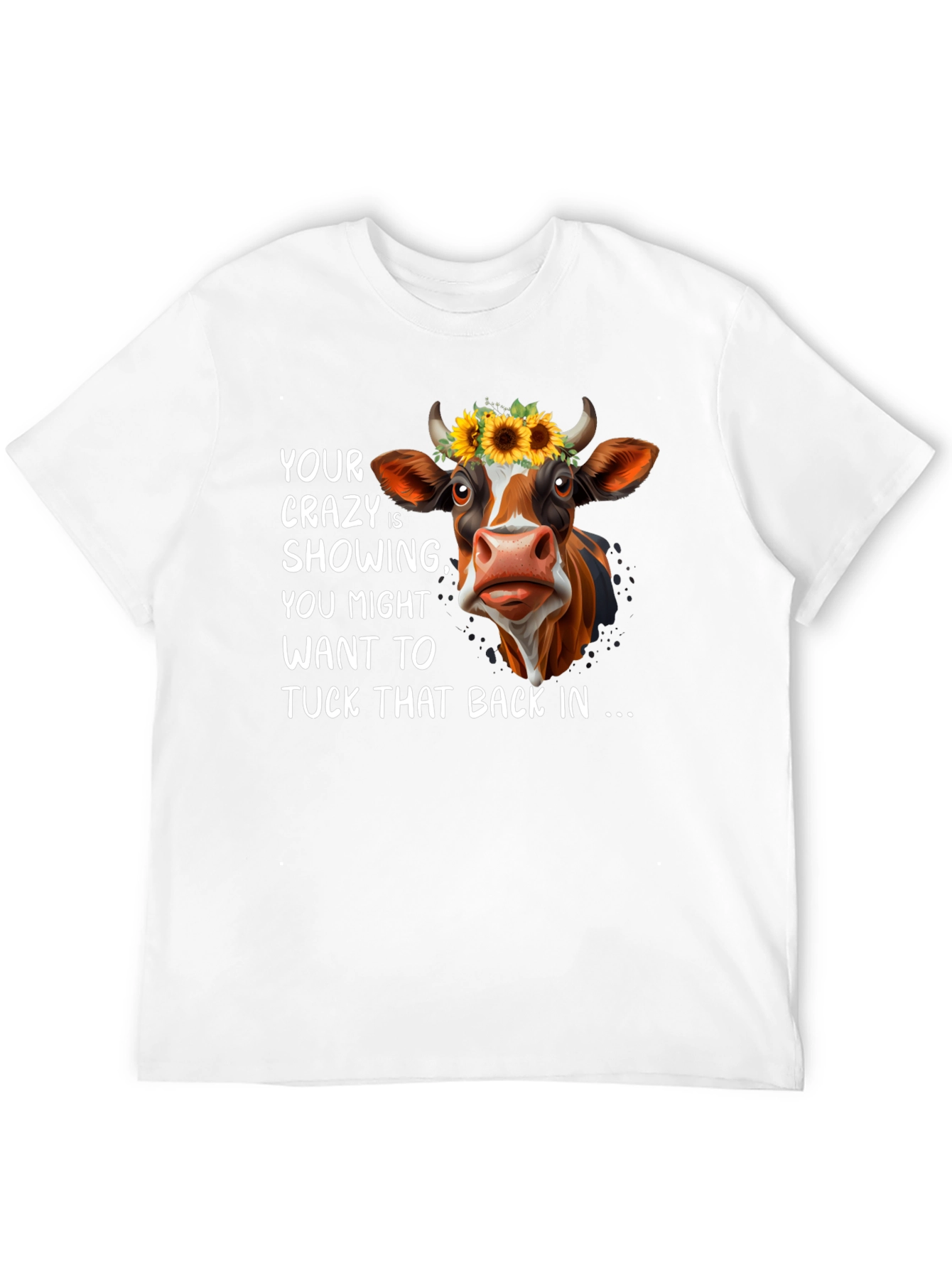 Crazy Cow Graphic Tee - Funny Animal T-Shirt