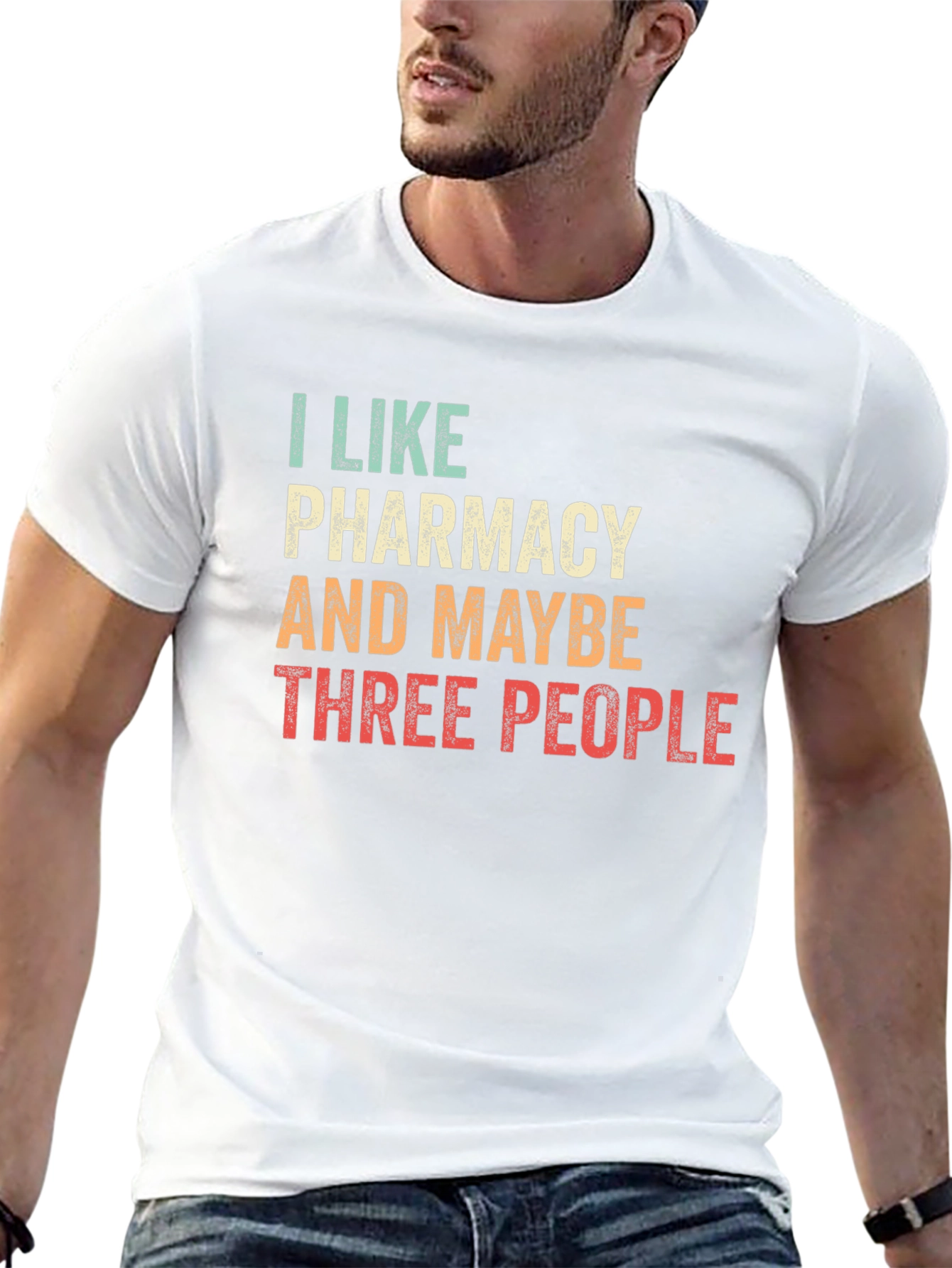 I Like Pharmacy & Maybe Three People Black T-Shirt