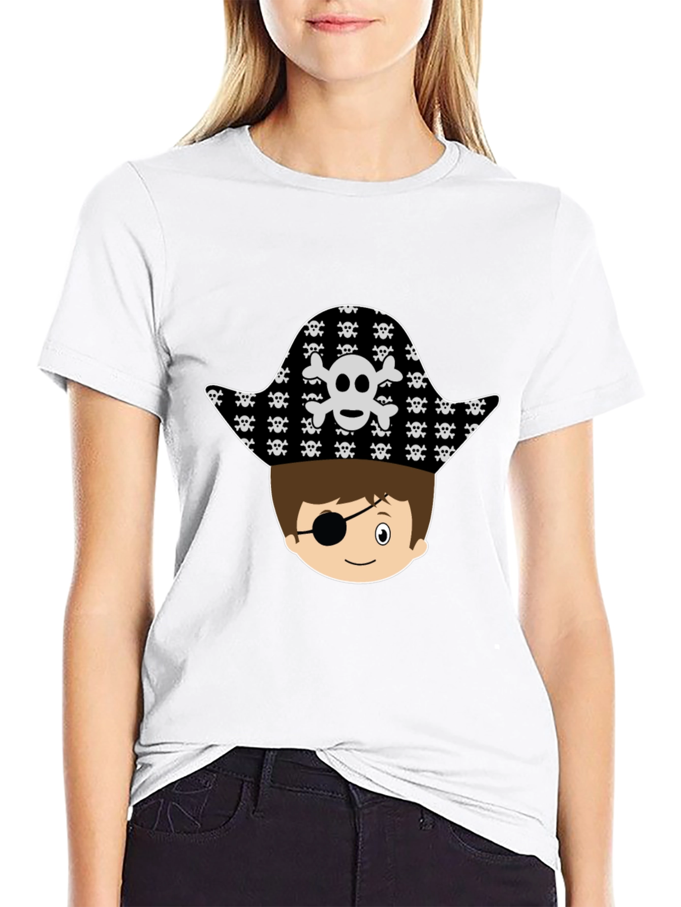Pirate Boy Graphic T-Shirt - Black Cotton Tee