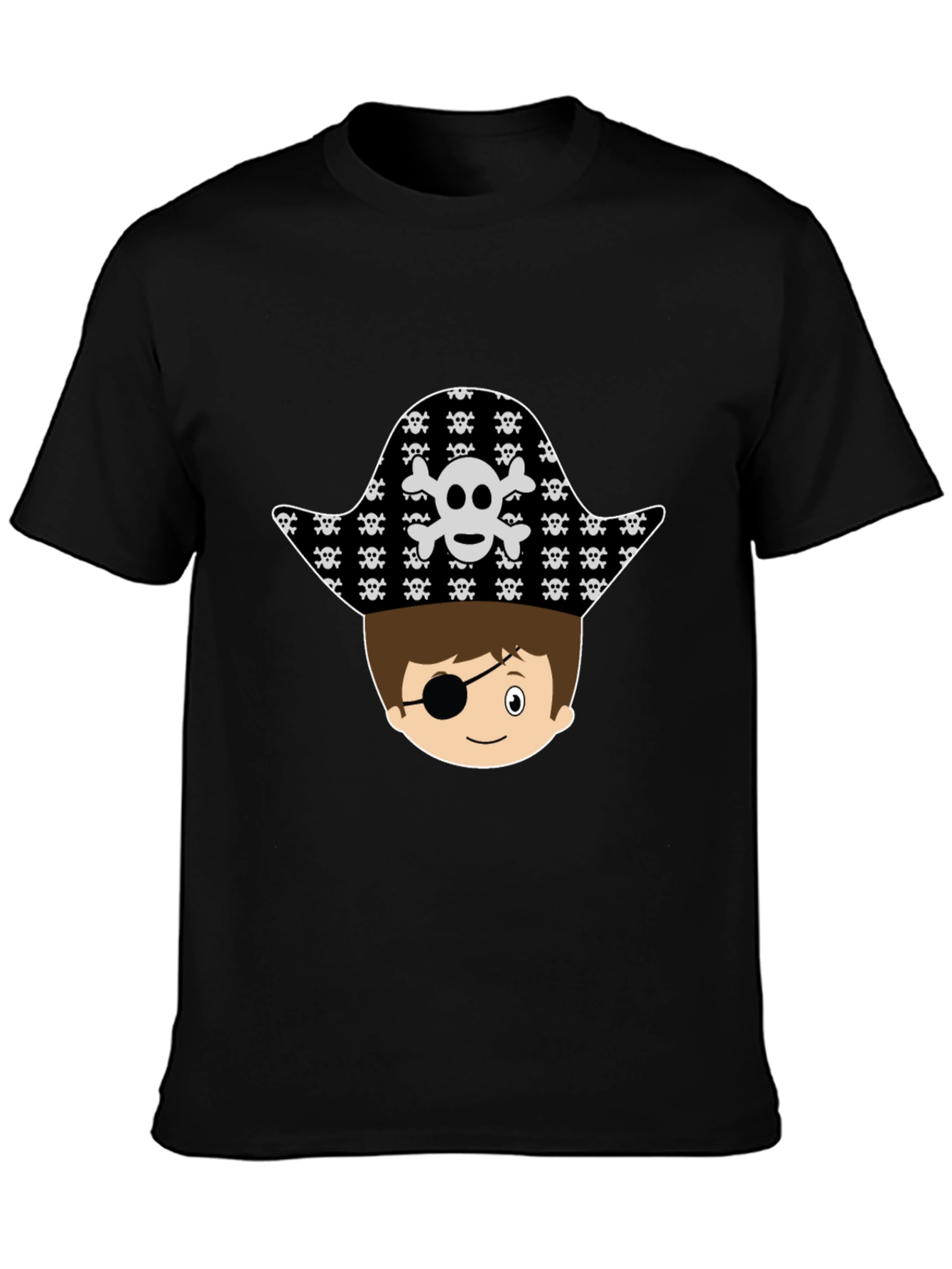 Pirate Boy Graphic T-Shirt - Black Cotton Tee