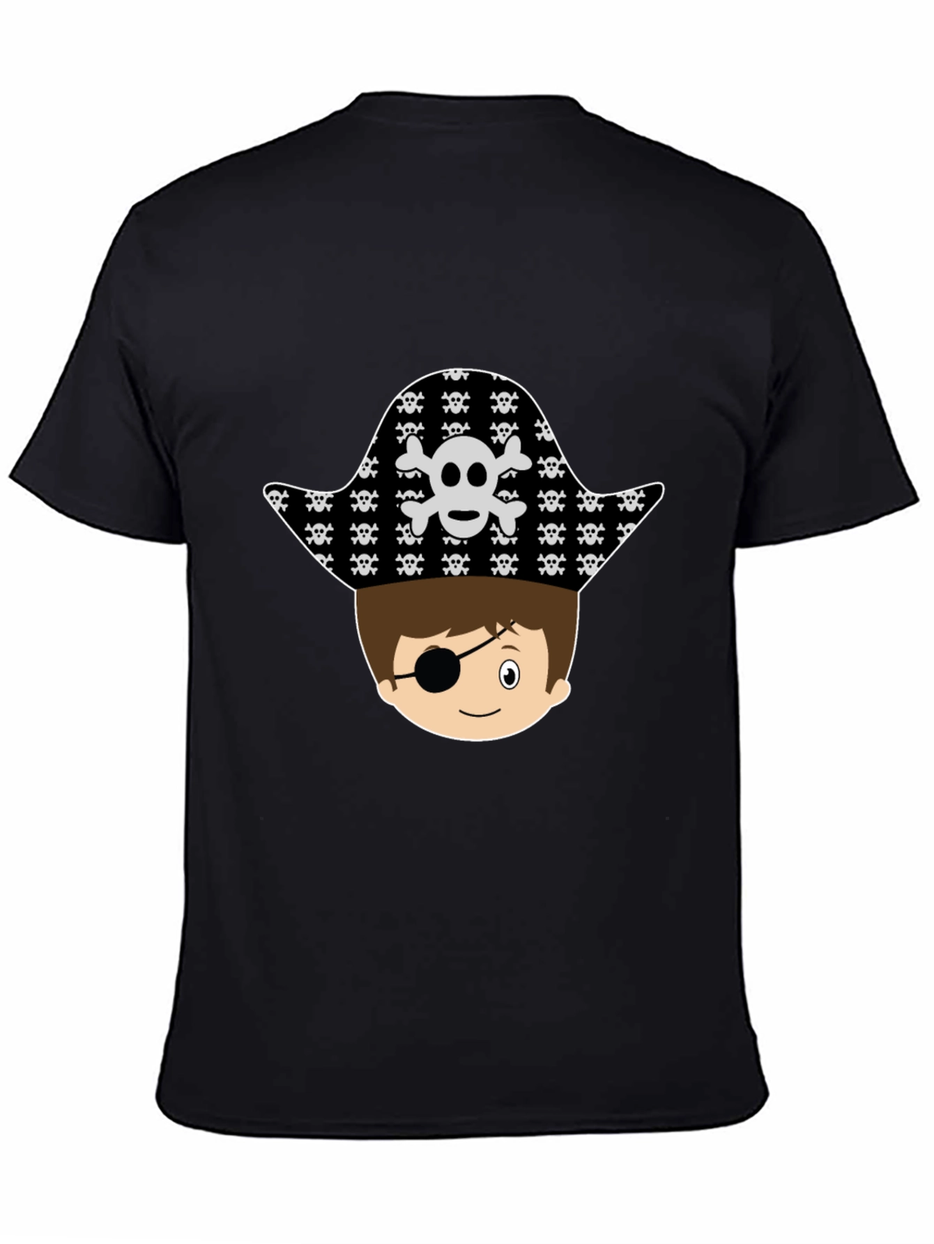 Pirate Boy Graphic T-Shirt - Black Cotton Tee