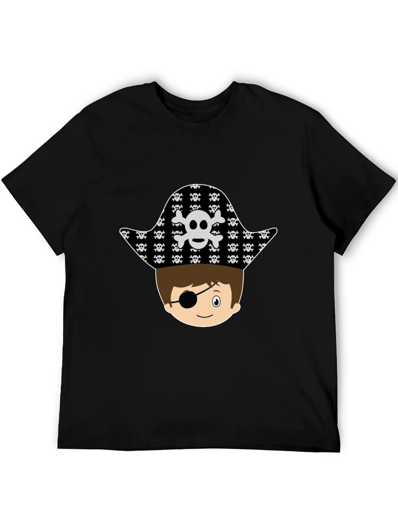 Pirate Boy Graphic T-Shirt - Black Cotton Tee
