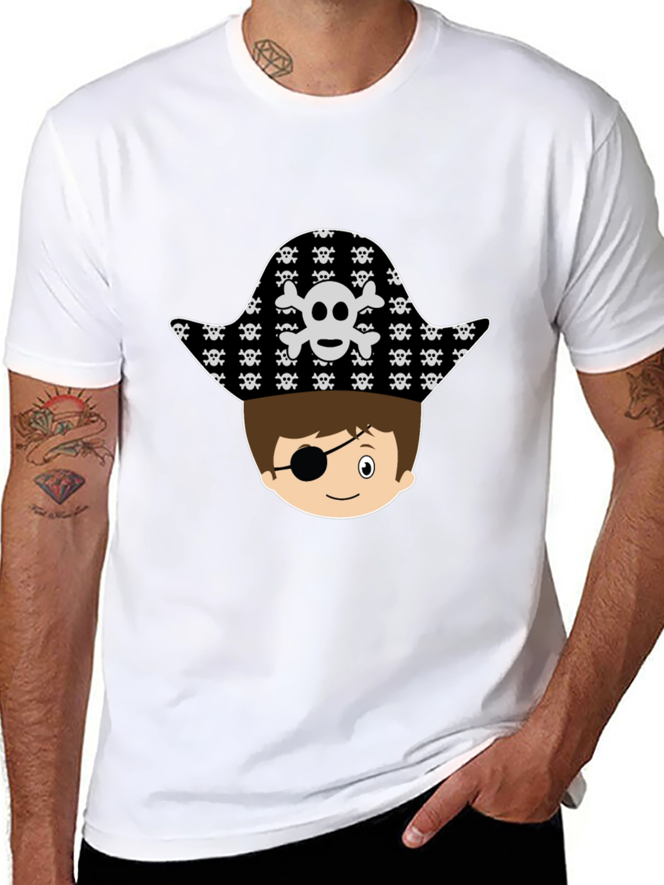 Pirate Boy Graphic T-Shirt - Black Cotton Tee