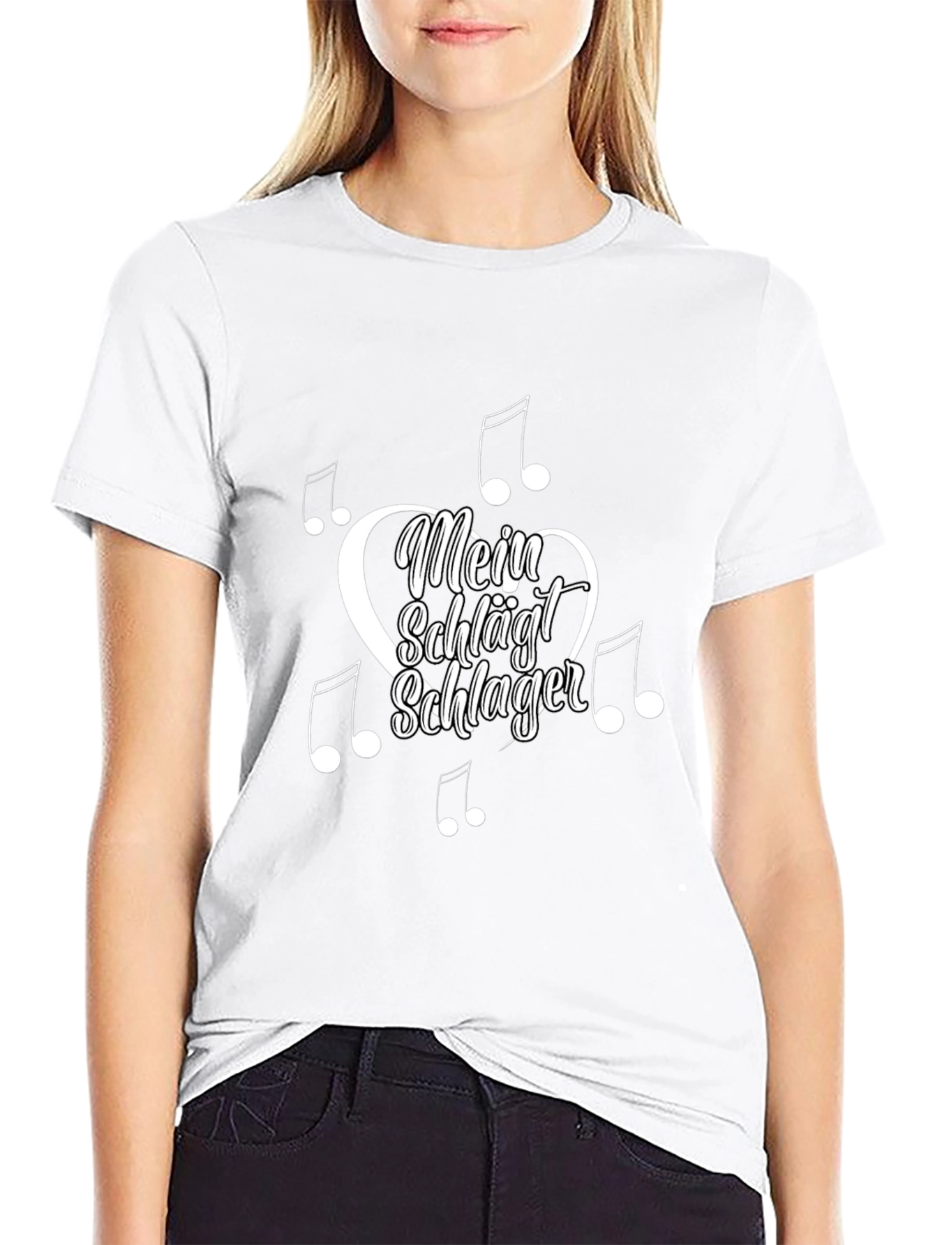 Mein Schlager Herz T-Shirt - Music Heartbeat Tee