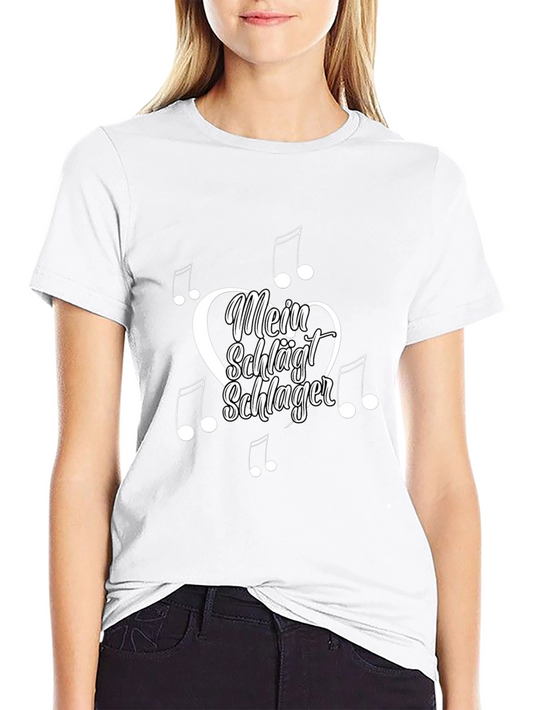 Mein Schlager Herz T-Shirt - Music Heartbeat Tee