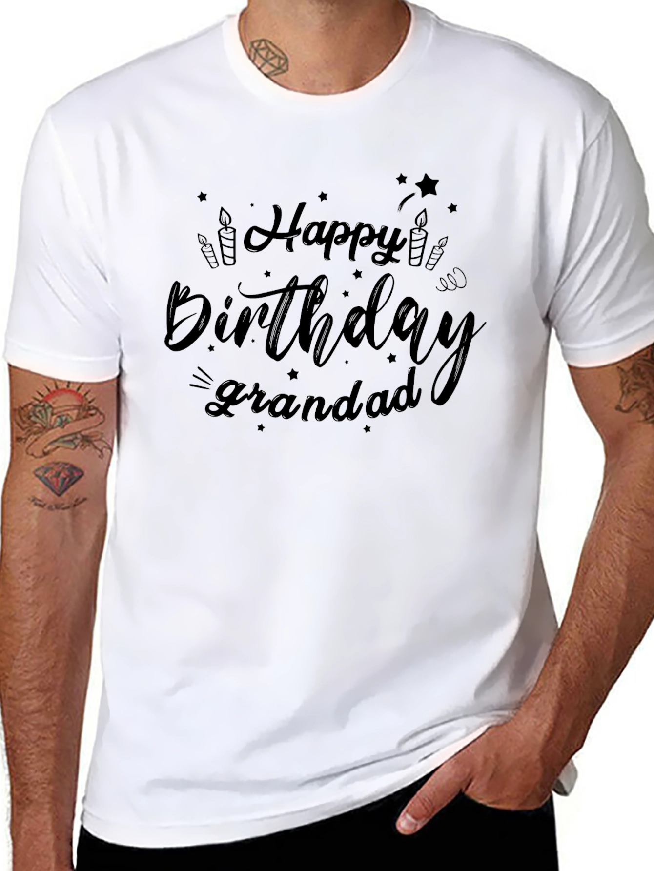 Happy Birthday Grandad Black T-Shirt
