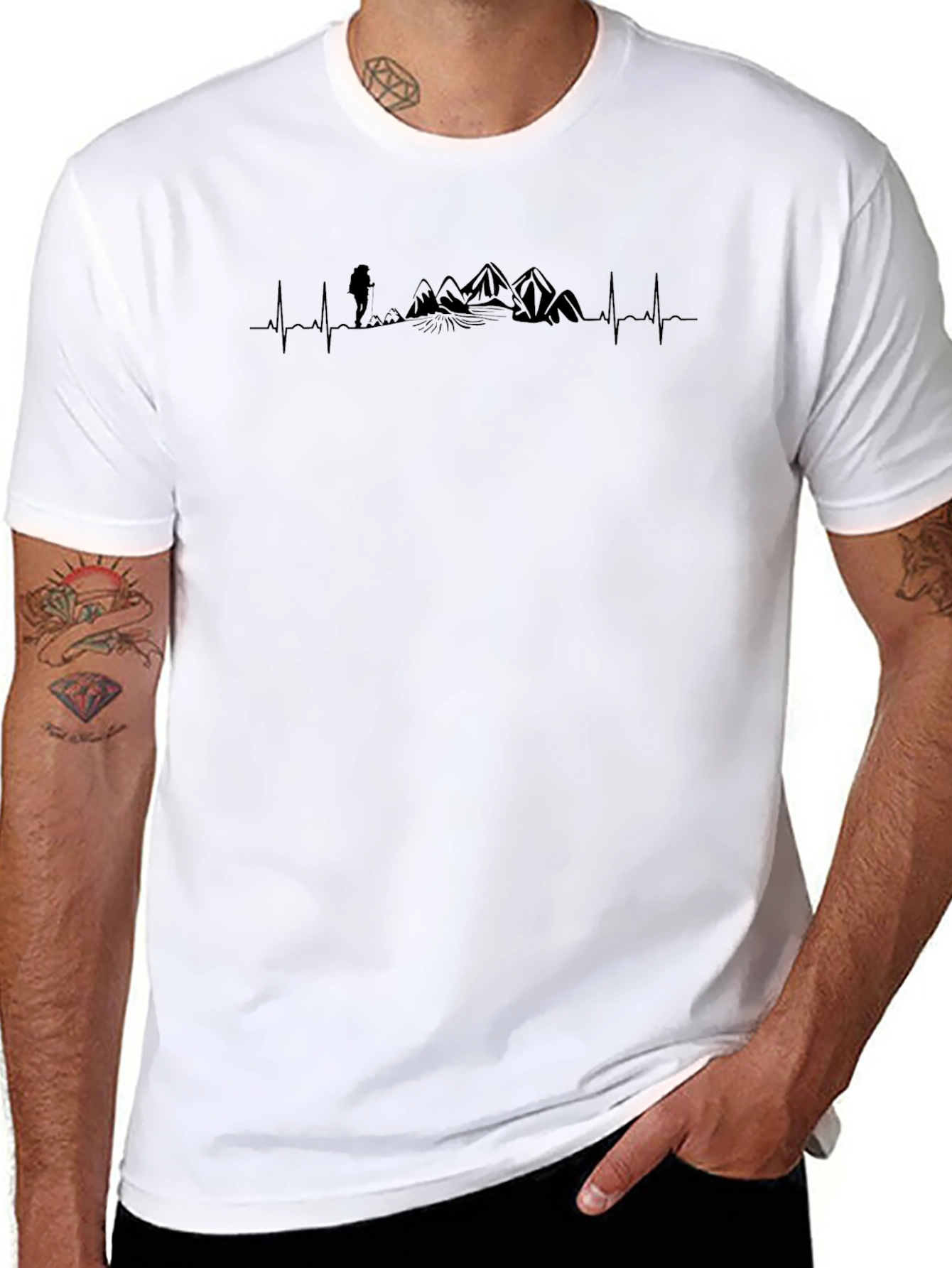 Hiking Heartbeat T-Shirt - Mountain Adventure Tee