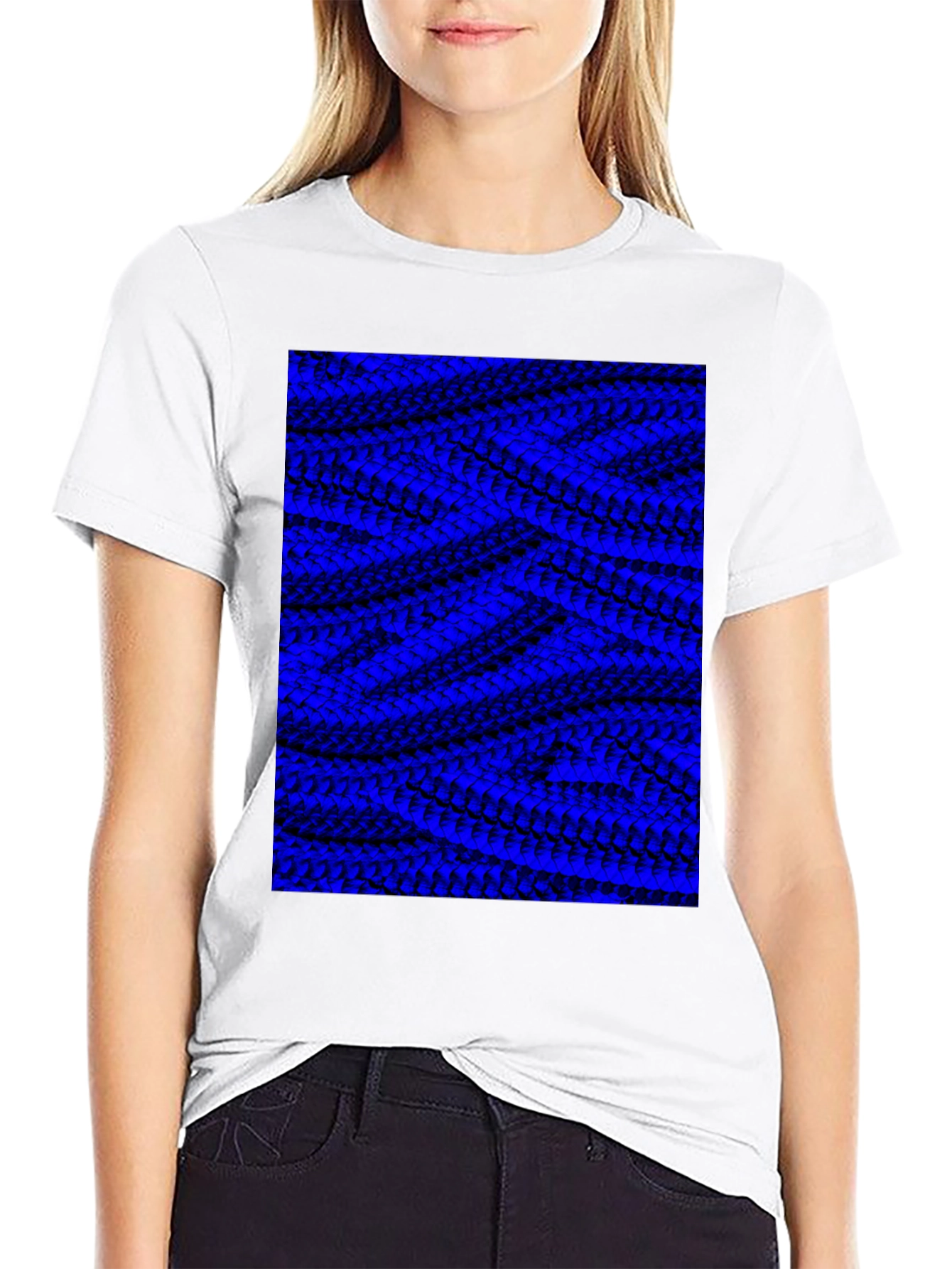 Abstract Blue Pattern Graphic Tee