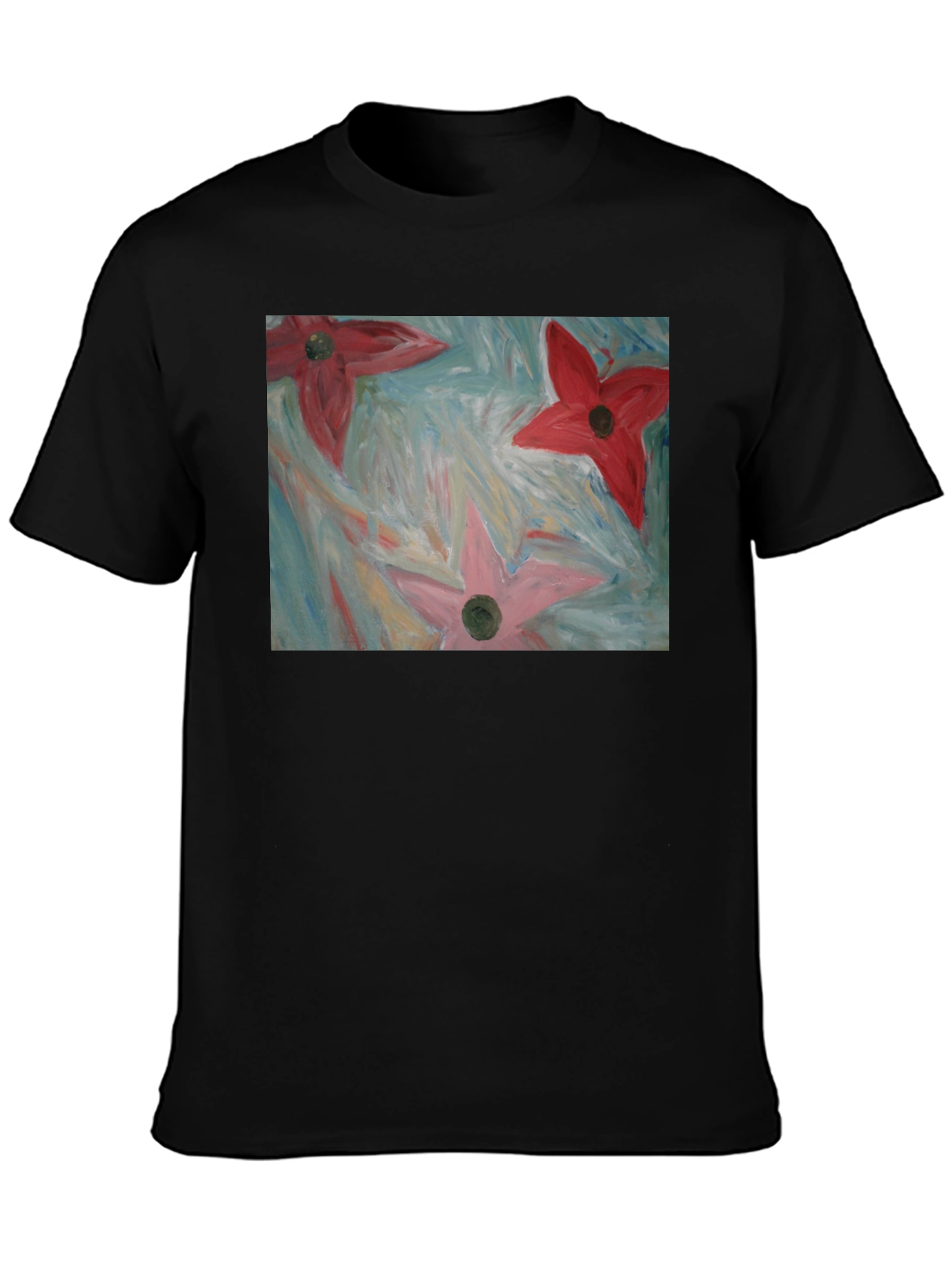 Floral Art Print Tee - Modern Graphic T-Shirt