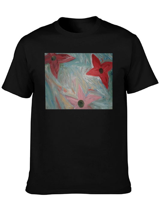 Floral Art Print Tee - Modern Graphic T-Shirt