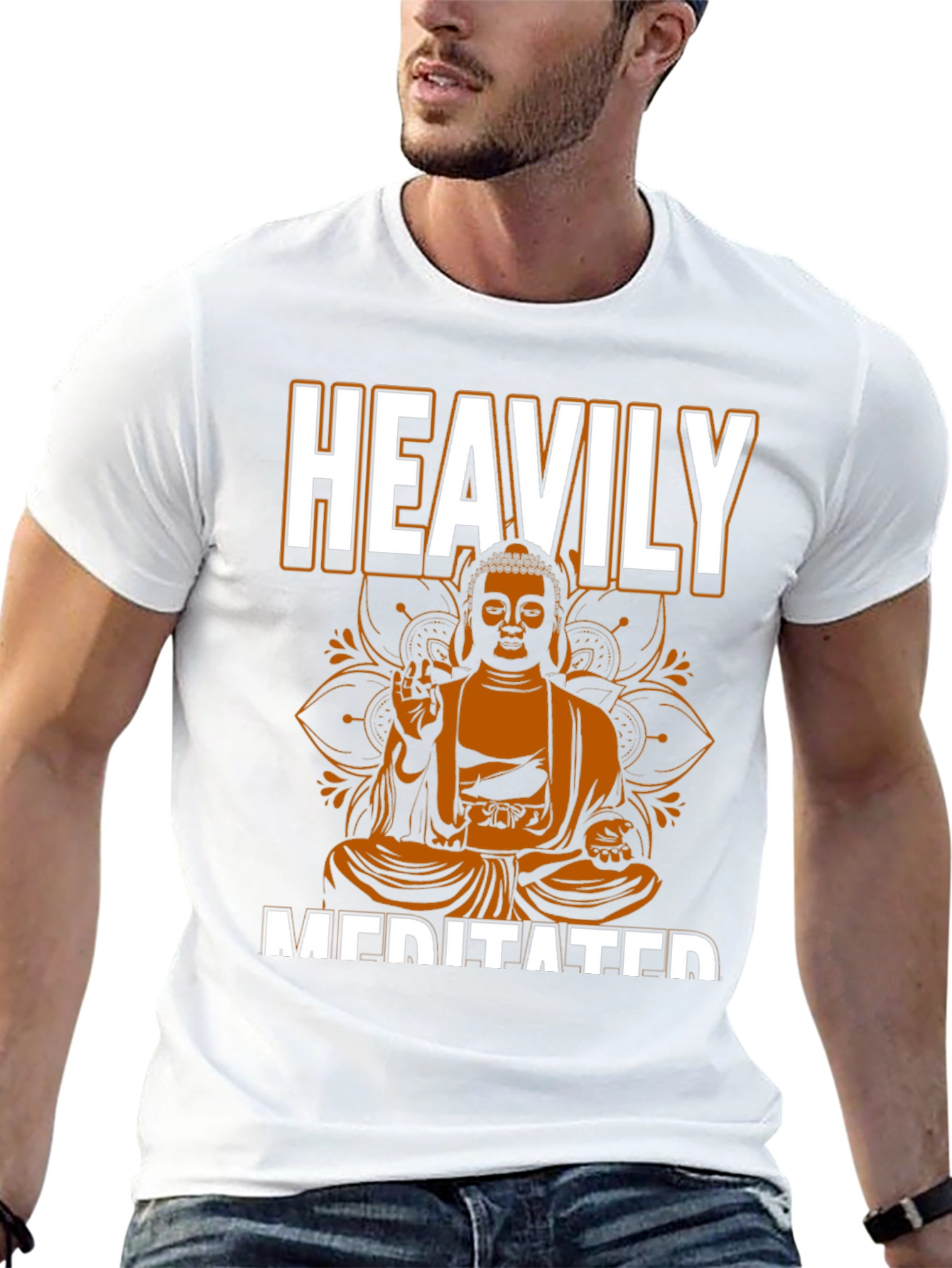 Heavily Meditated Buddha Graphic T-Shirt