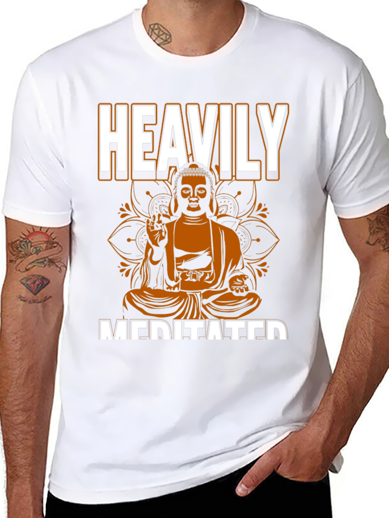 Heavily Meditated Buddha Graphic T-Shirt