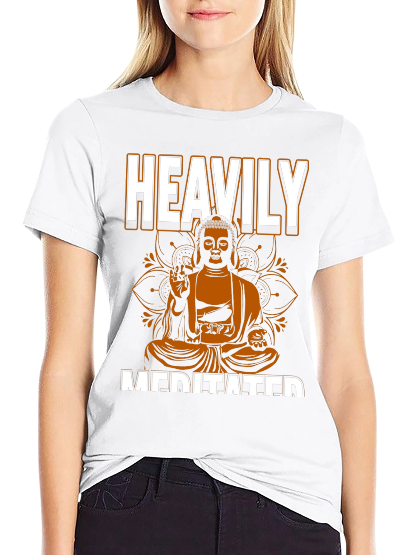 Heavily Meditated Buddha Graphic T-Shirt