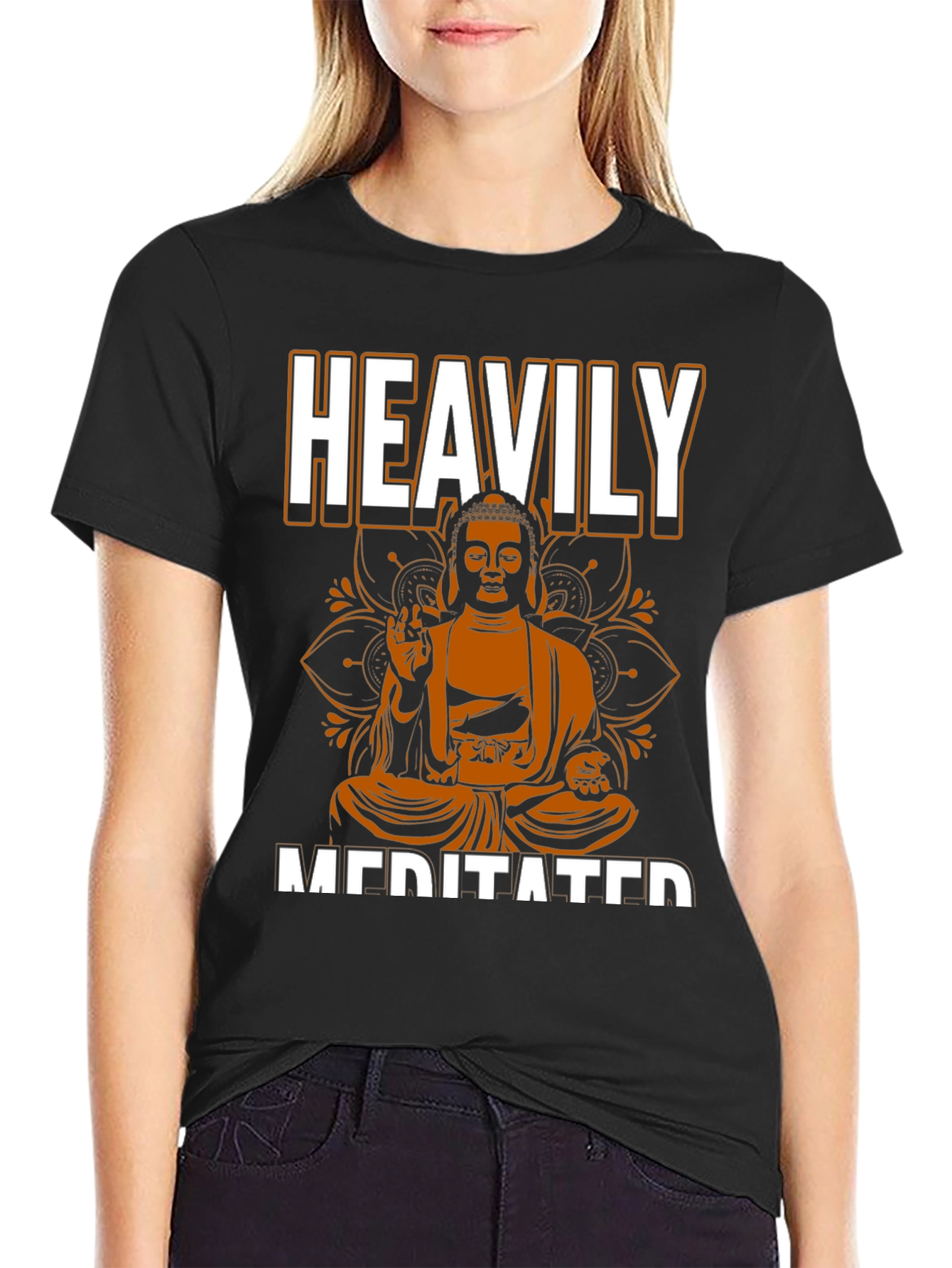 Heavily Meditated Buddha Graphic T-Shirt