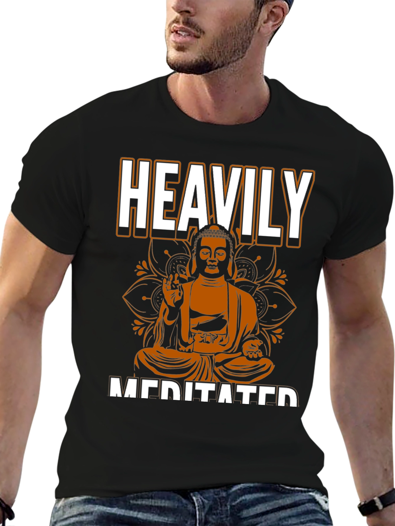 Heavily Meditated Buddha Graphic T-Shirt