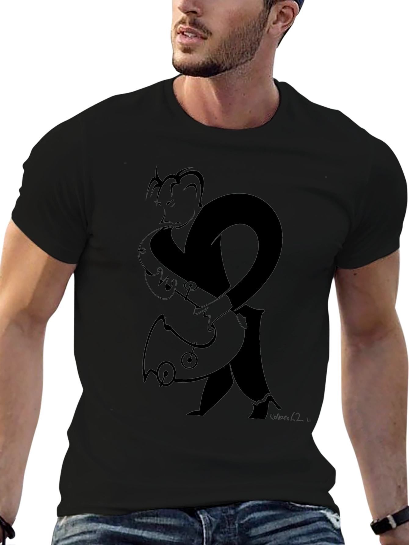Saxophone Player Graphic Tee - Black