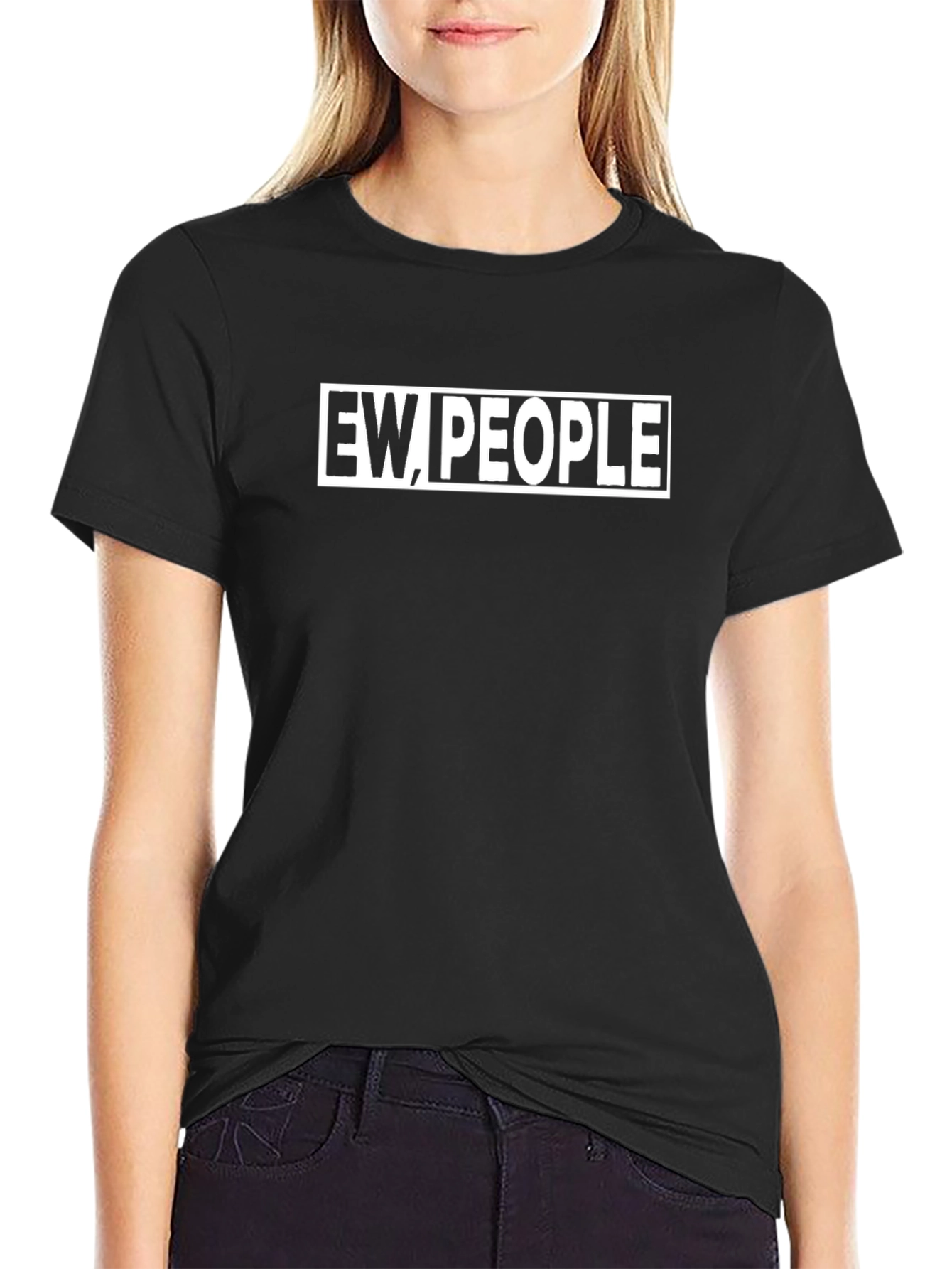 Ew People Graphic Tee - Black Cotton T-Shirt