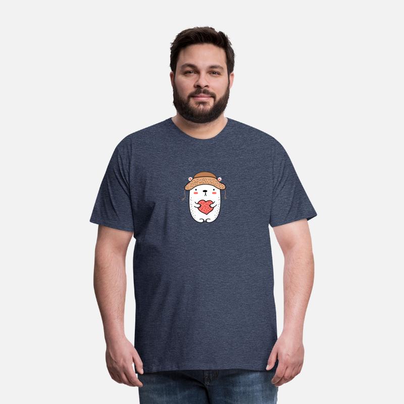 A bear carrying red heart