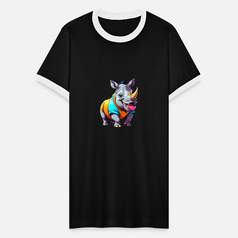 A Cartoonish Rhinoceros in a Playful Pose