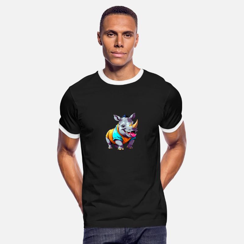 A Cartoonish Rhinoceros in a Playful Pose