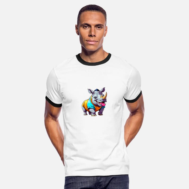 A Cartoonish Rhinoceros in a Playful Pose