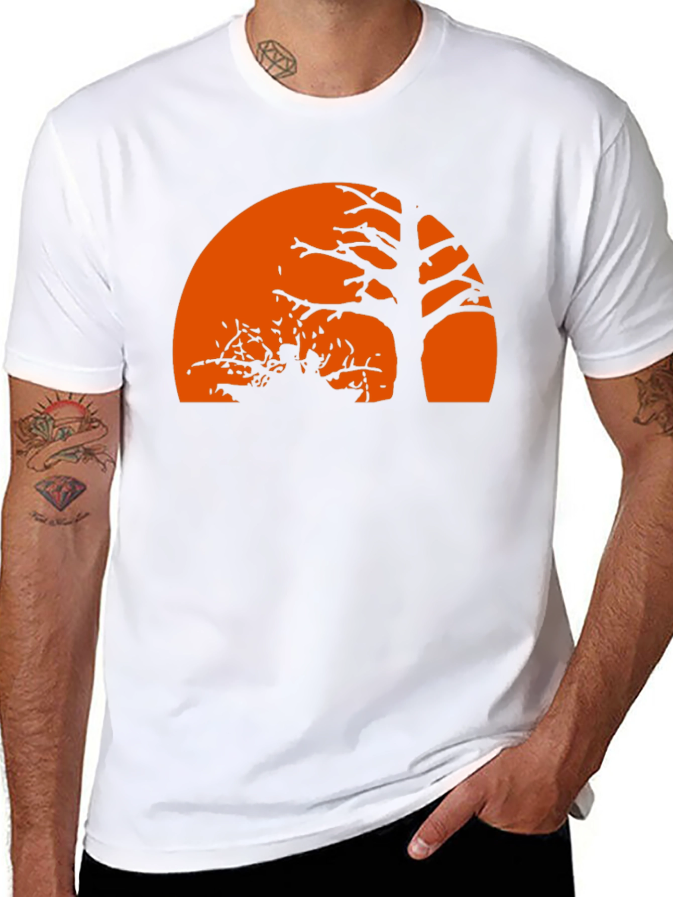 Spooky Halloween Tree Silhouette T-Shirt