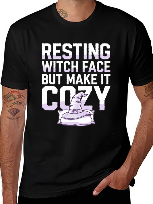 Resting Witch Face Cozy T-Shirt - Halloween Apparel