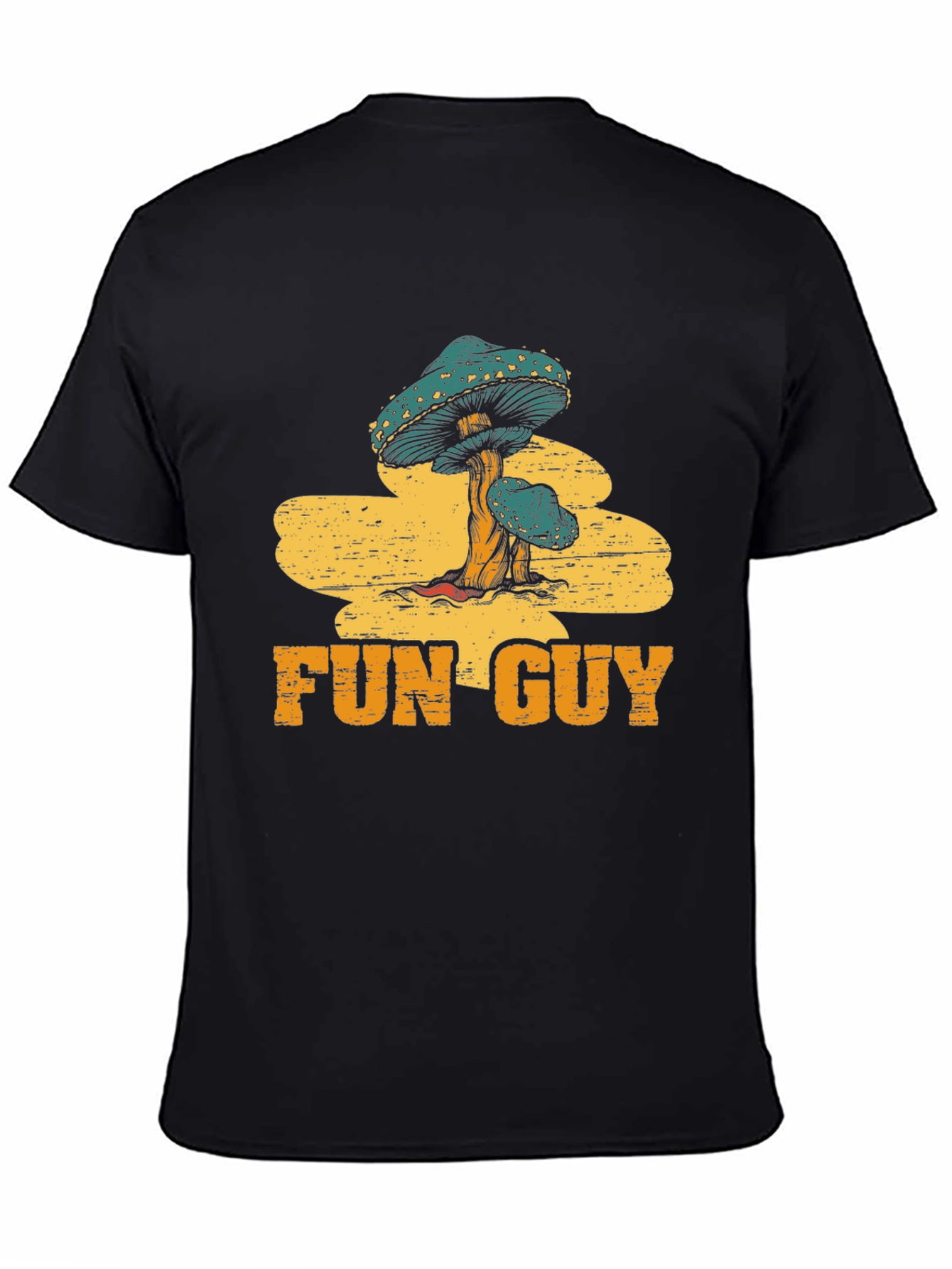 Fun Guy Mushroom Graphic Tee - Black