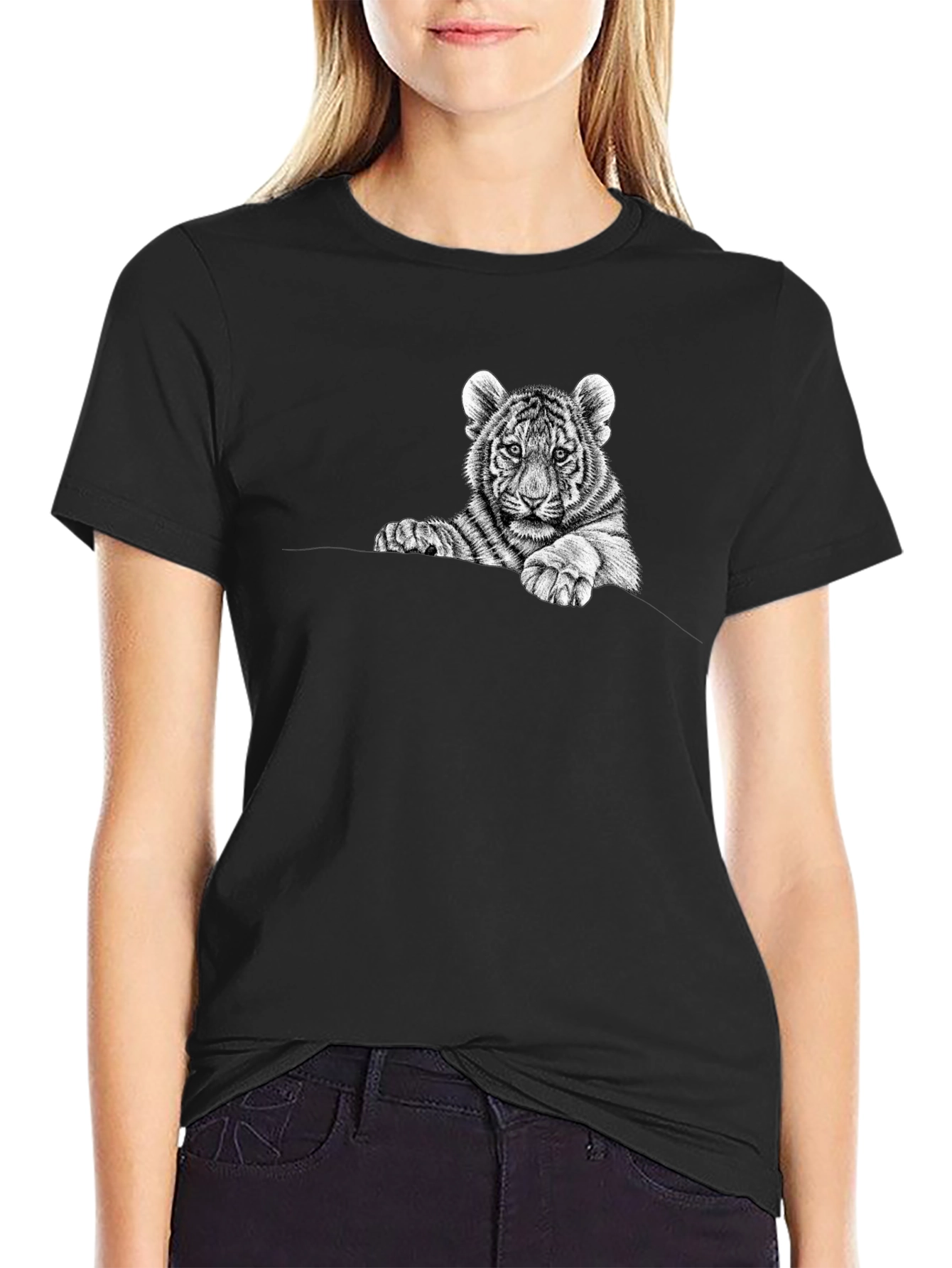 Tiger Cub Graphic Tee - Black Cotton